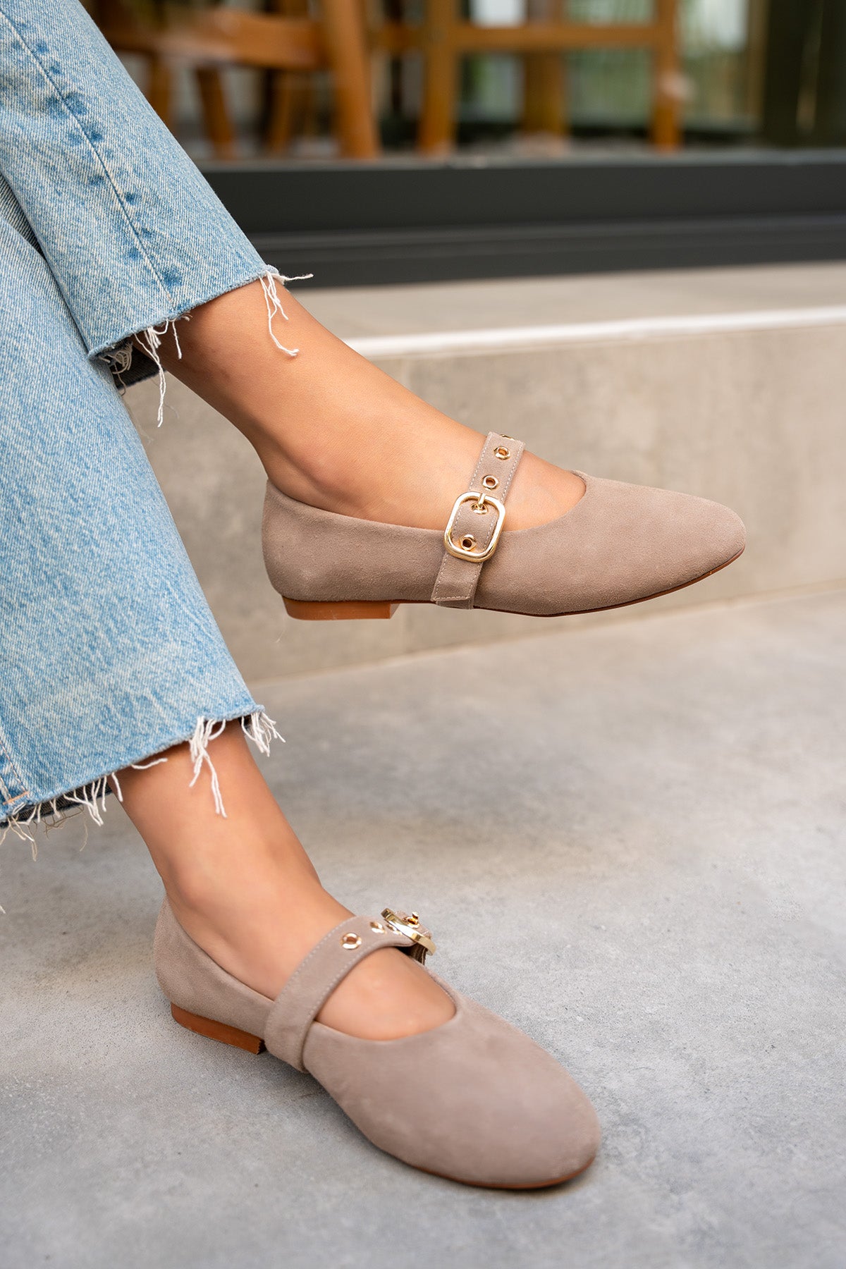 Victor Gold Tokalı Babet - VİZON SÜET