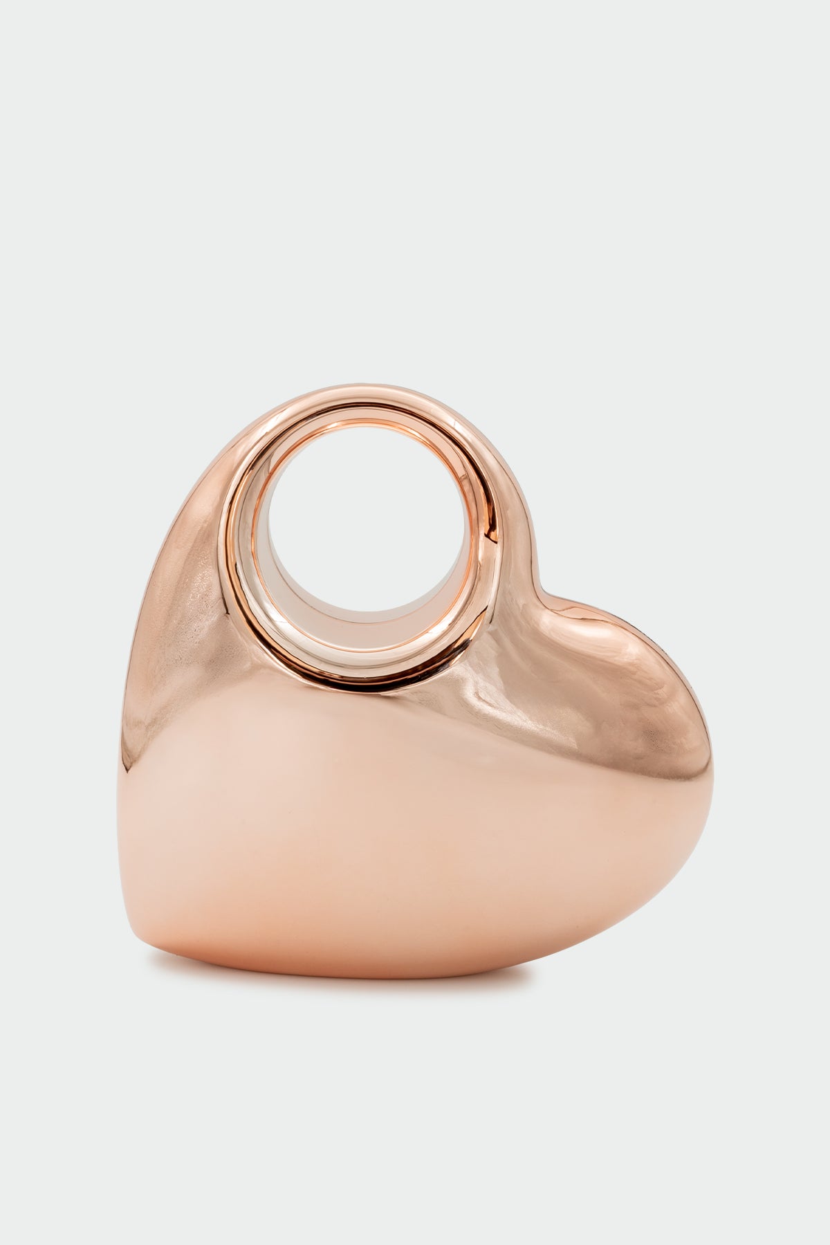 Madax Kalp Detaylı Metalik Çanta - ROSE