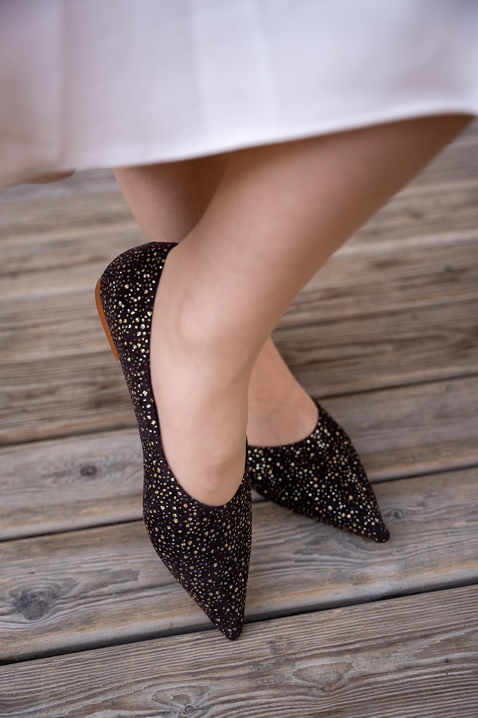 CASTLE GOLD DETAYLI SÜET BABET - AcıKahve Süet