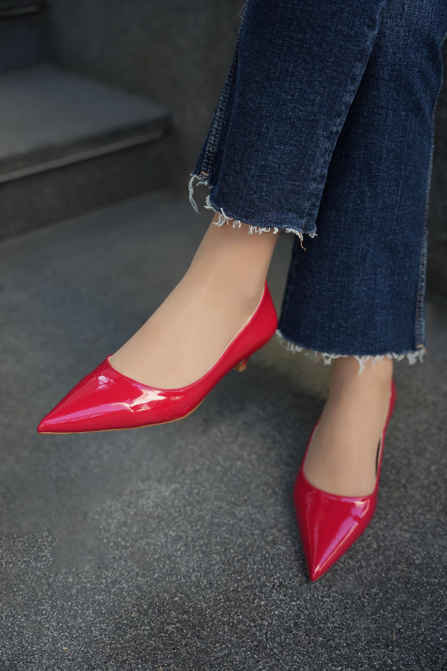 CENNY TOPUKLU AYAKKABI - KIRMIZI RUGAN