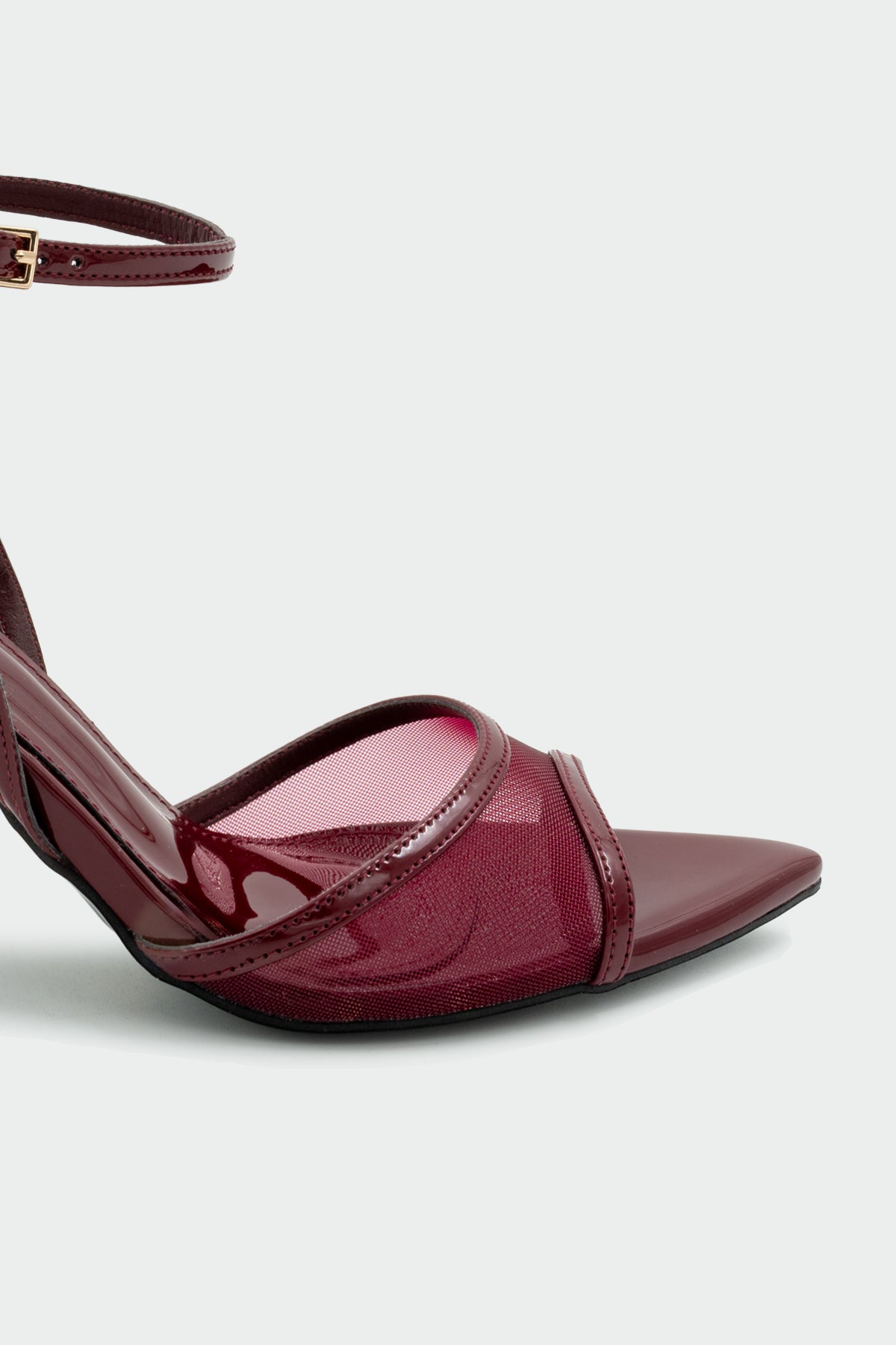 Treasa Transparan Detaylı Kadın Topuklu Ayakkabı - BORDO RUGAN