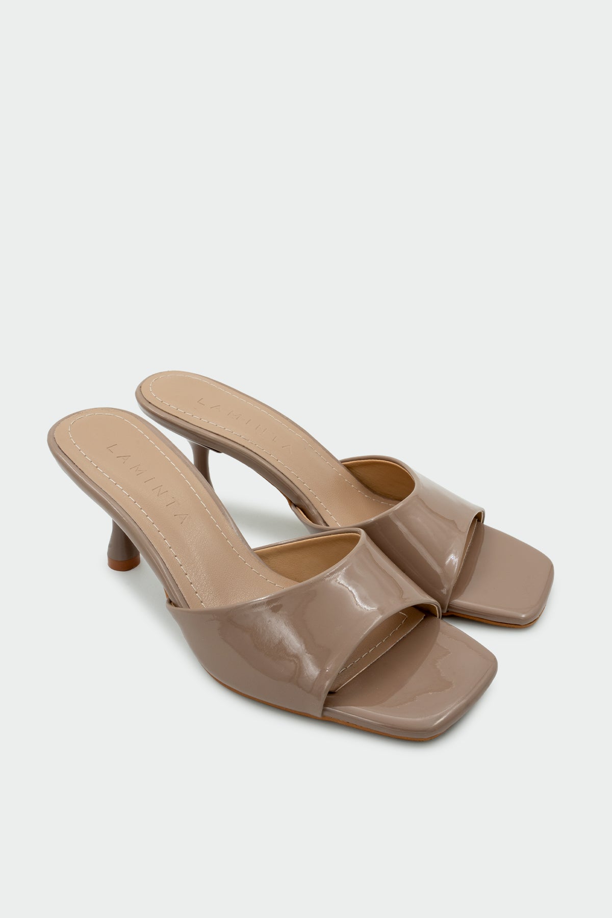 Perry Küt Burun Kadın Topuklu Terlik - VİZON