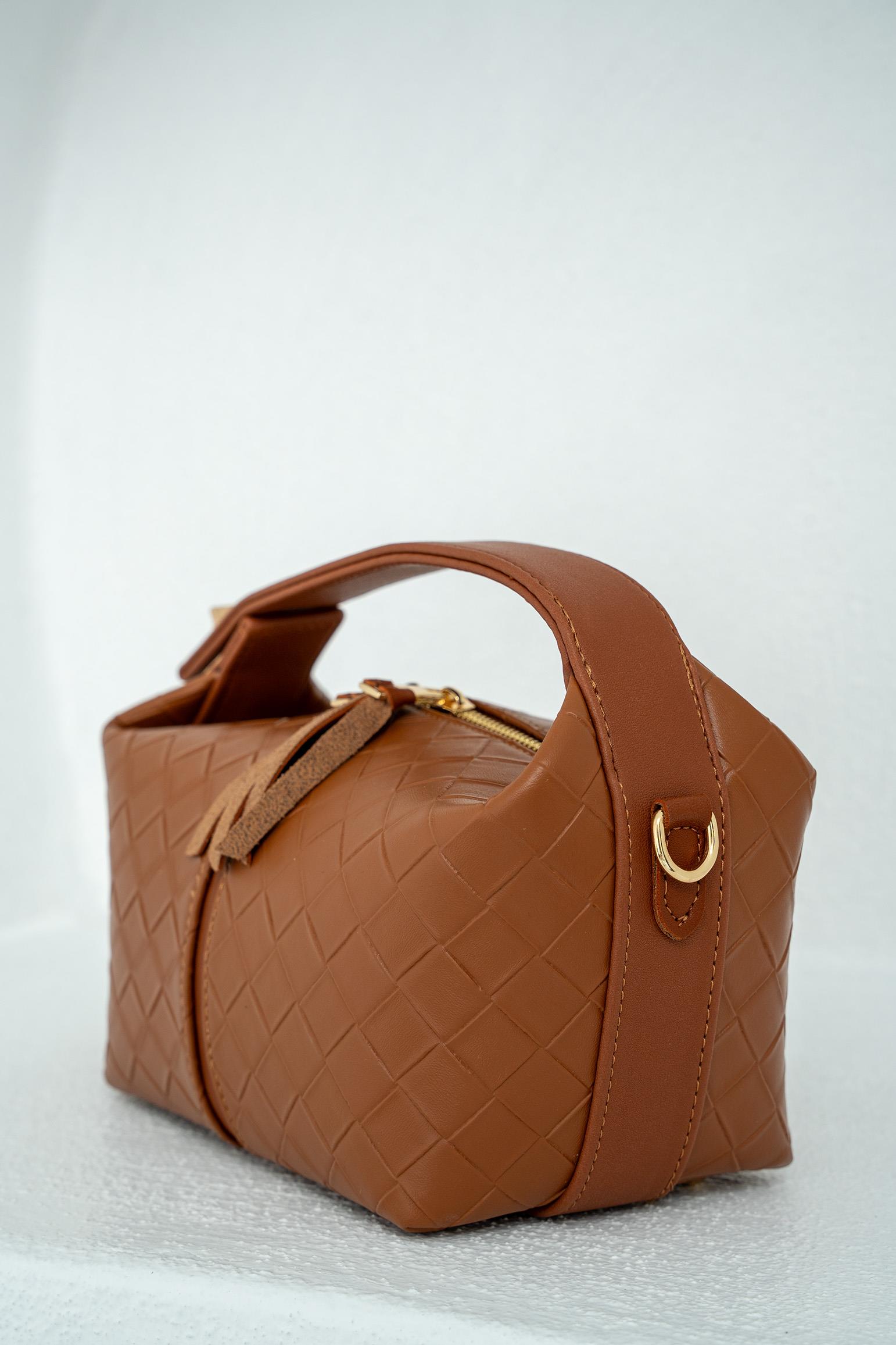 Blake Örgü Desenli El Çantası - TABA