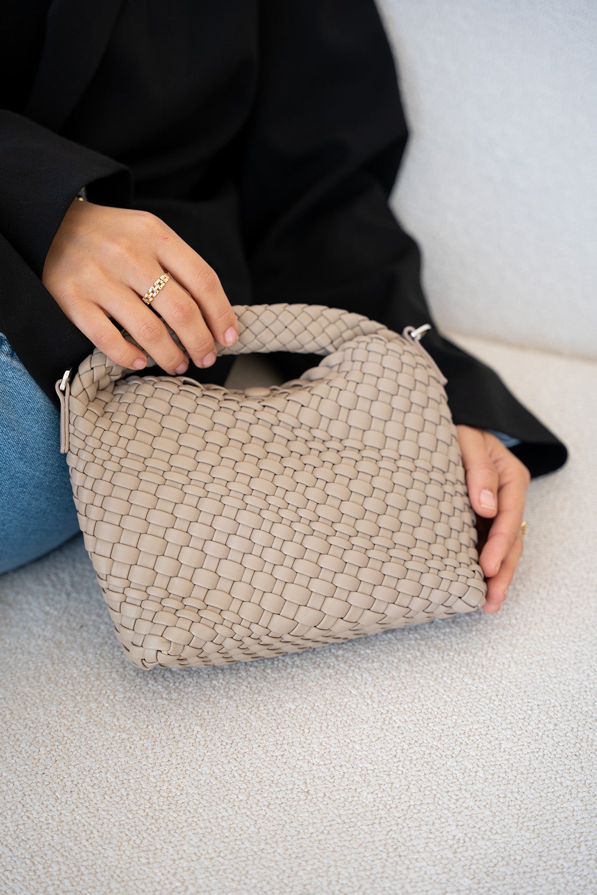 Cassio Örgü Detaylı Kadın Çanta - VİZON