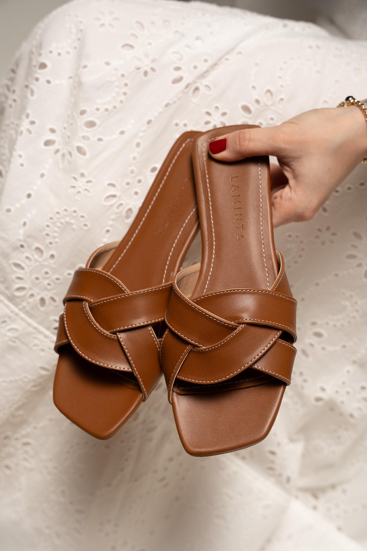 Kaizen Örgü Detaylı Düz Terlik - TABA