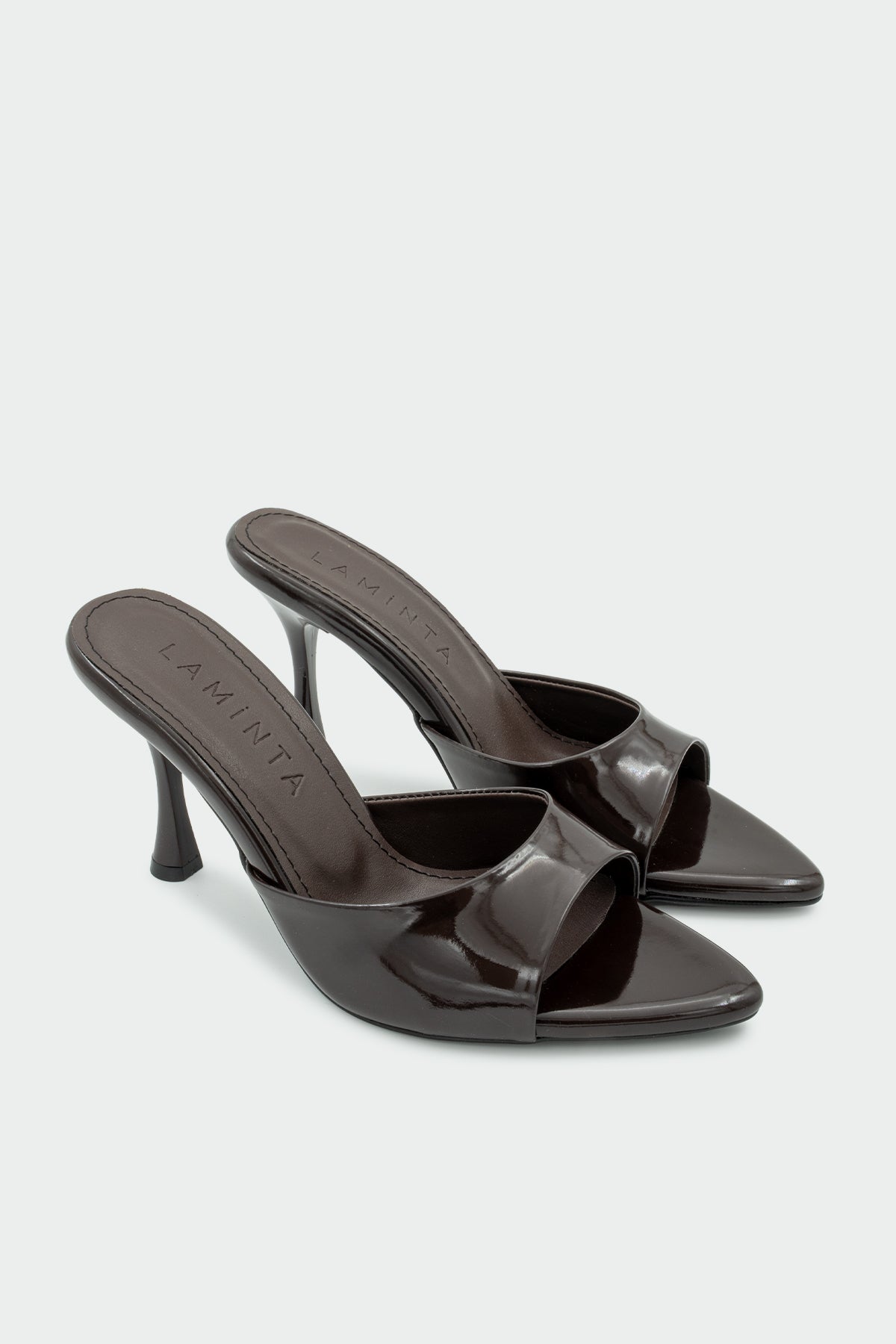 Sonic Sivri Burun Kadın Topuklu Terlik - ACI KAHVE