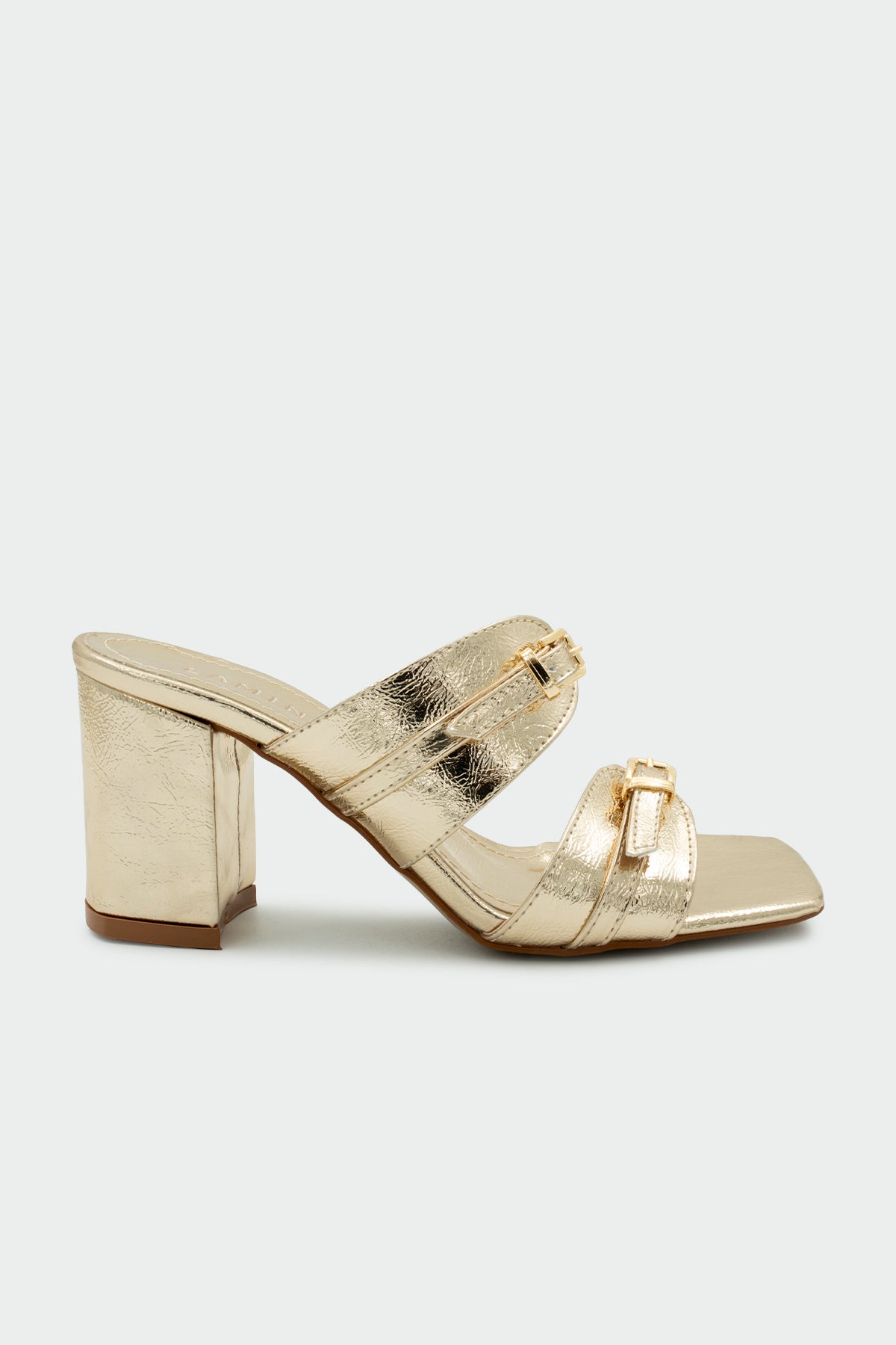 Jodie Toka Detaylı Kadın Topuklu Terlik - GOLD