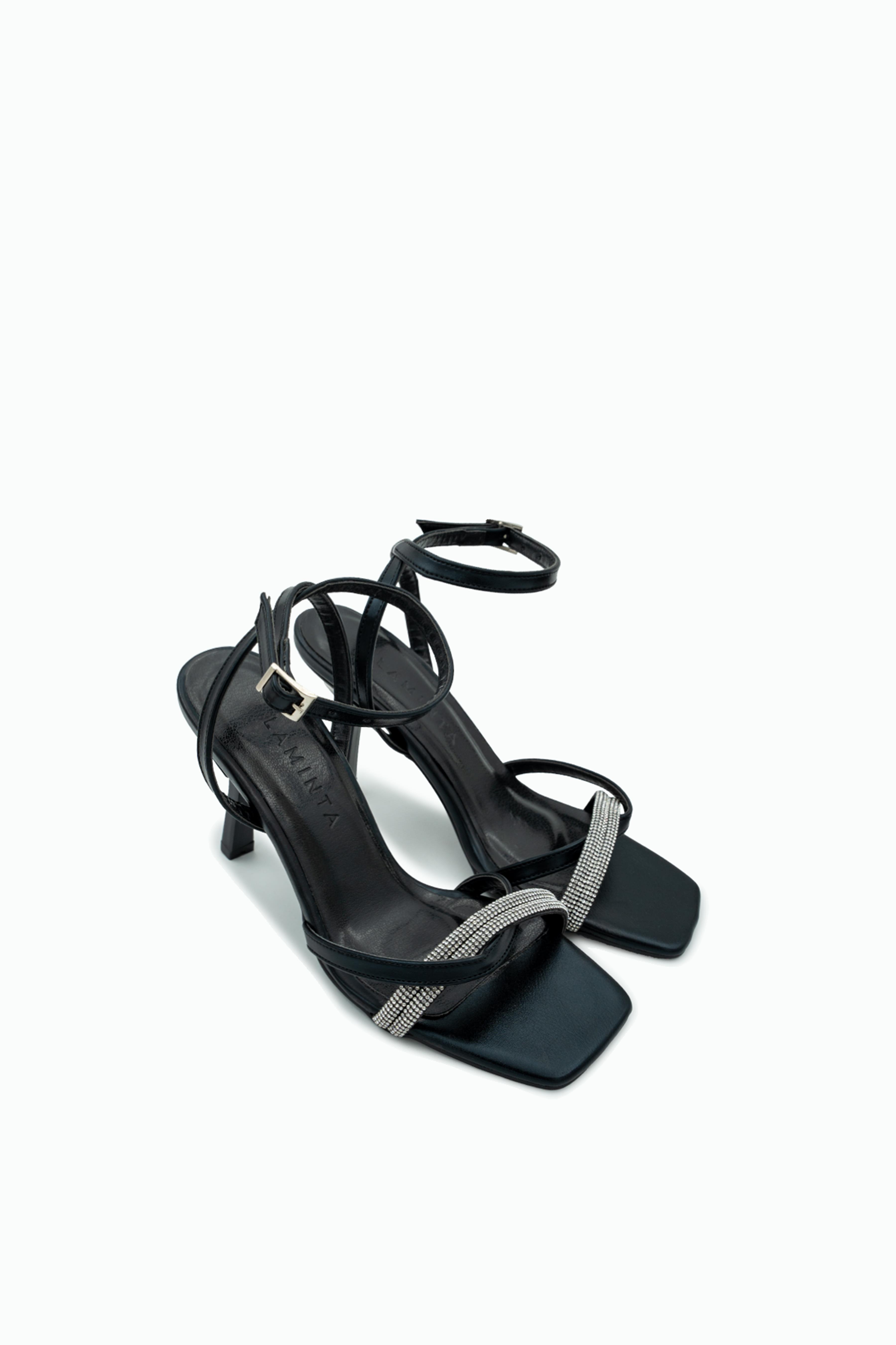 MARİNER TAŞ DETAYLI TOPUKLU AYAKKABI - SİYAH