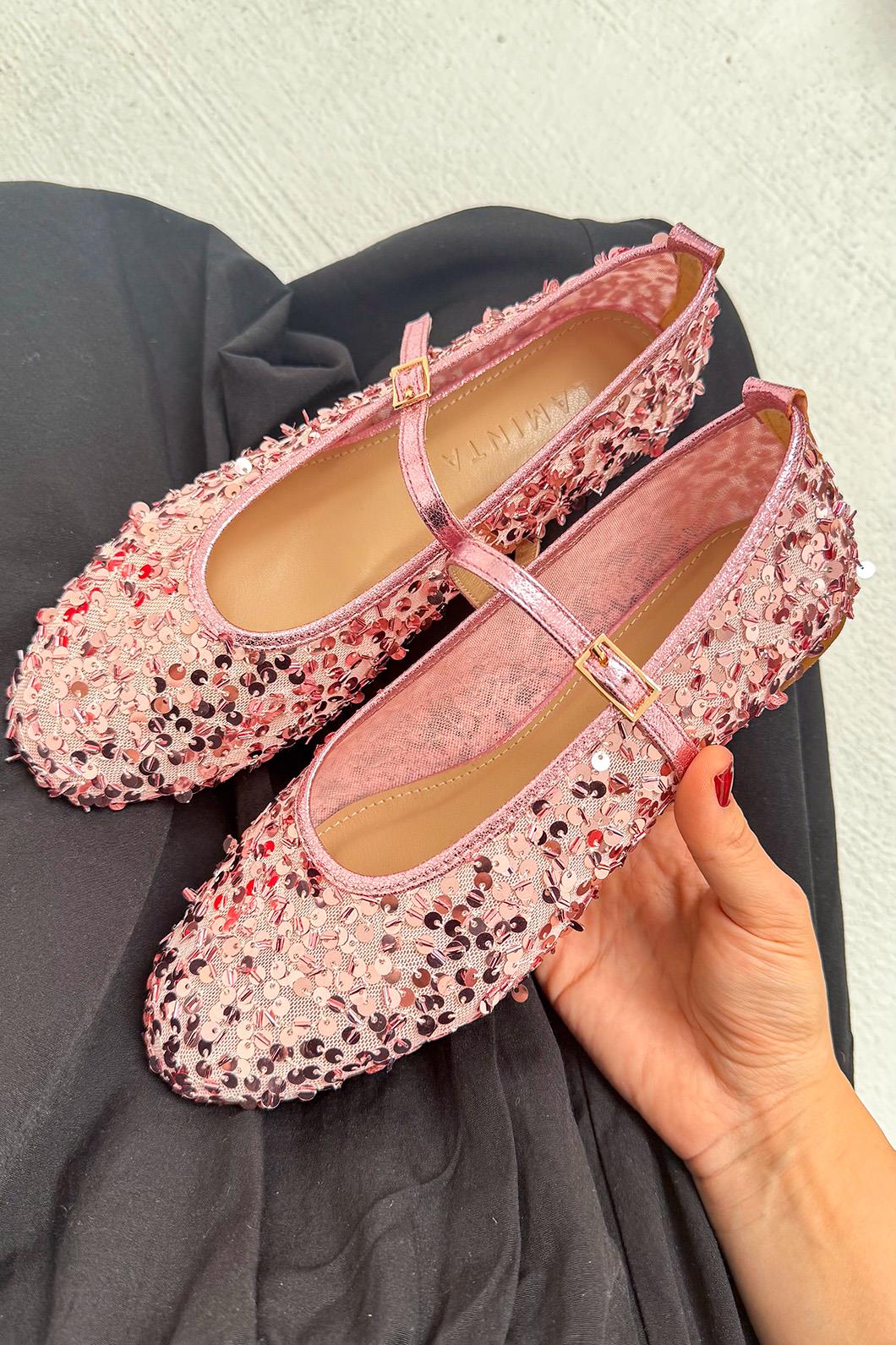 Kitty Pul Detaylı Tokalı Babet - ŞEKER PEMBE