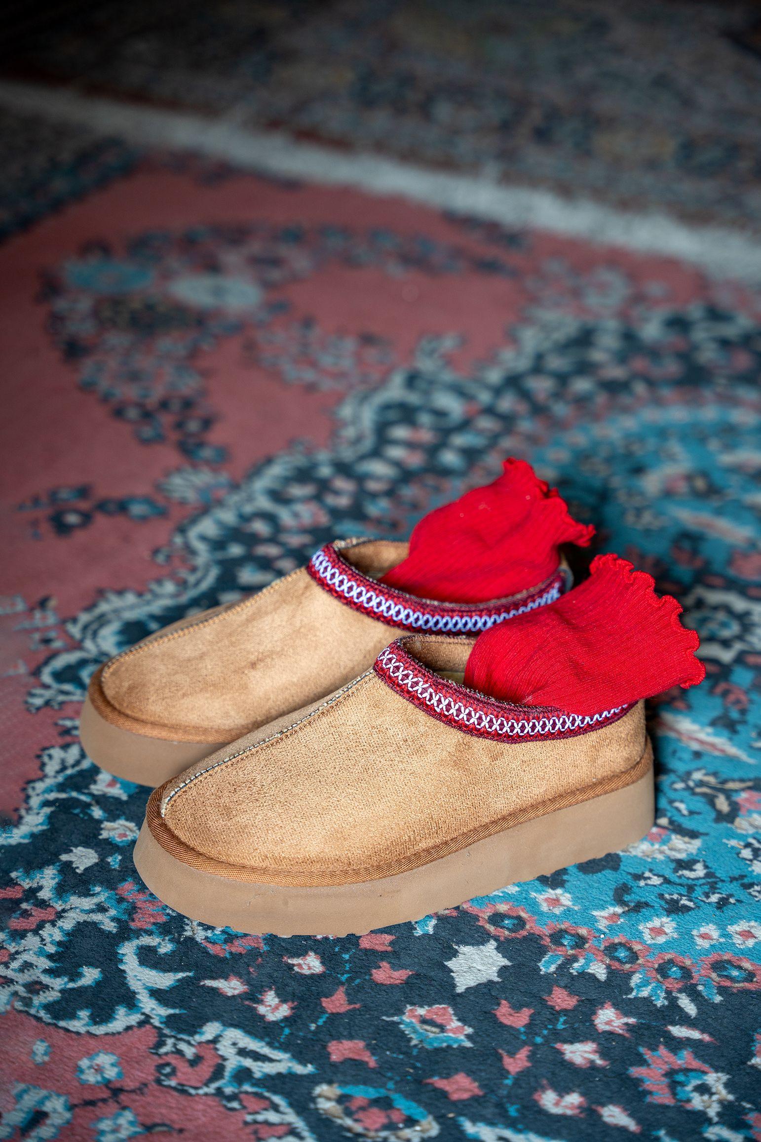 MİNA ETNİK DESENLİ İÇİ KÜRKLÜ BOT - TABA