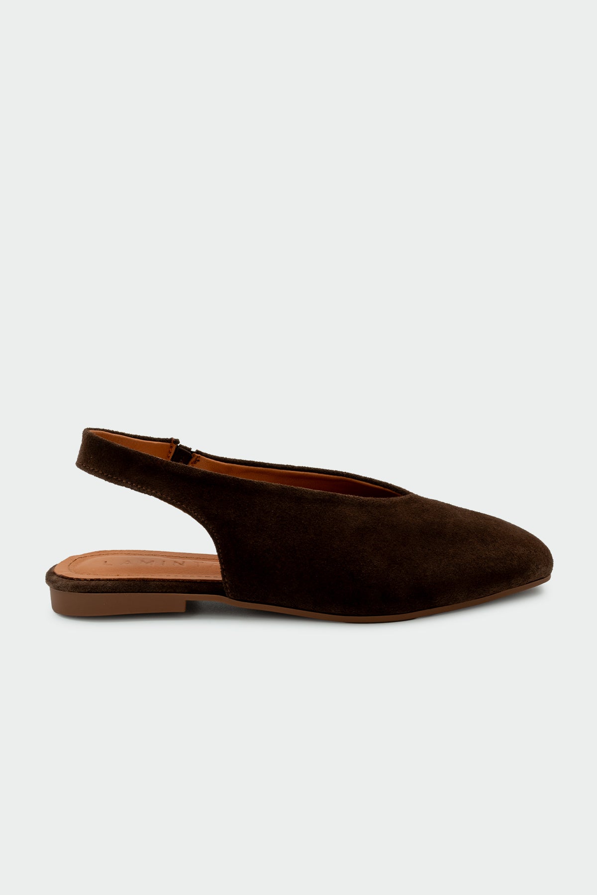 Lupita Asimetrik Kesim Hakiki Deri Kadın Düz Babet - ACI KAHVE