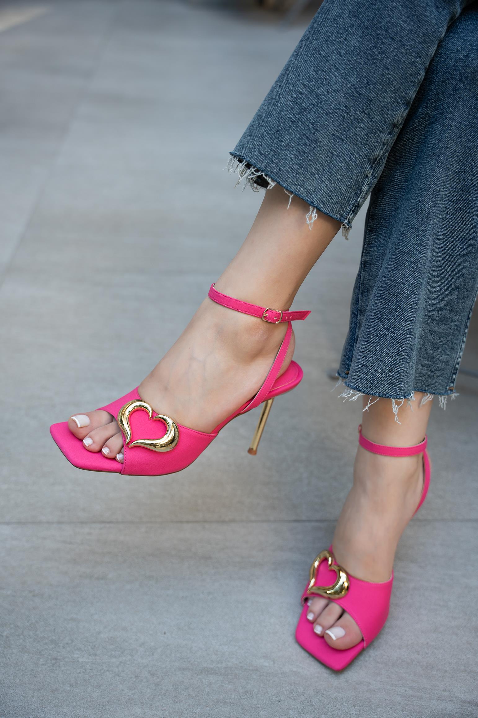 SWEETY KALP DETAYLI TOPUKLU AYAKKABI - FUŞYA