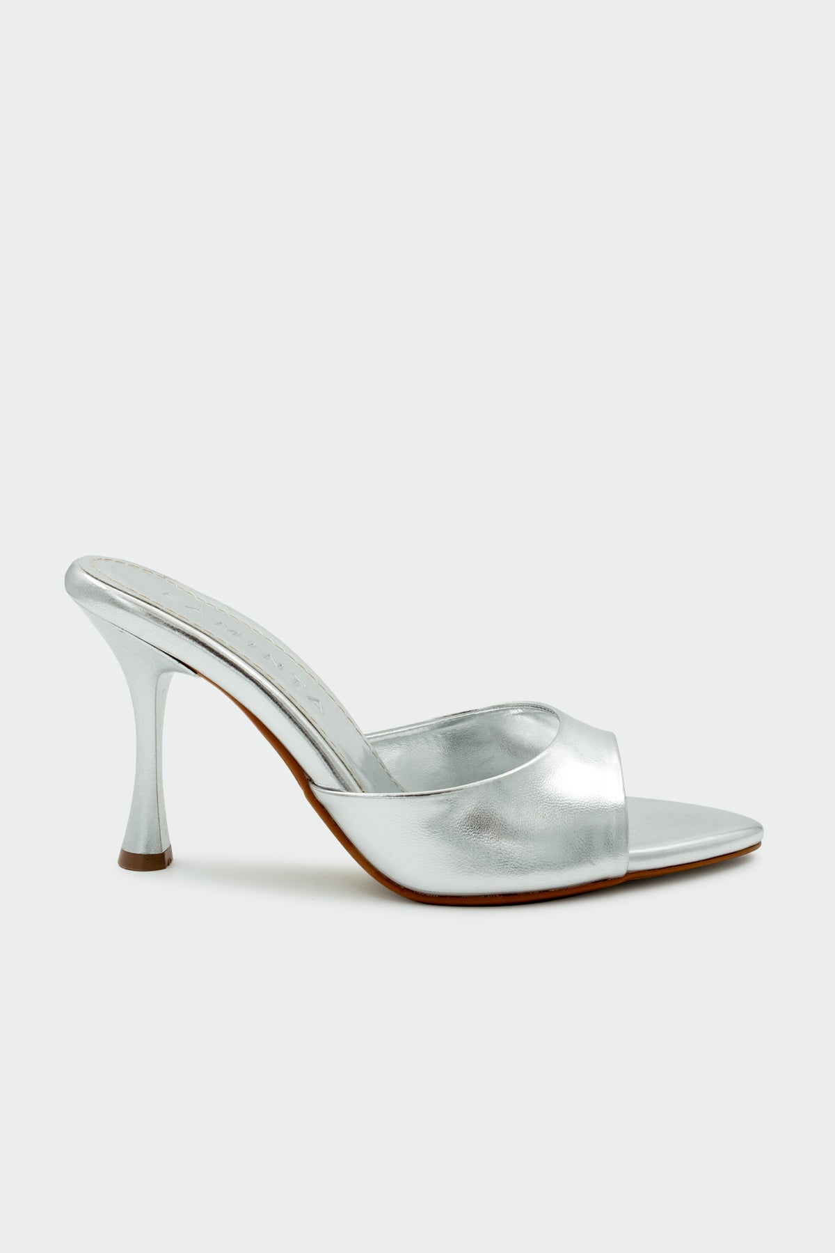 Sonic Sivri Burun Kadın Topuklu Terlik - Silver