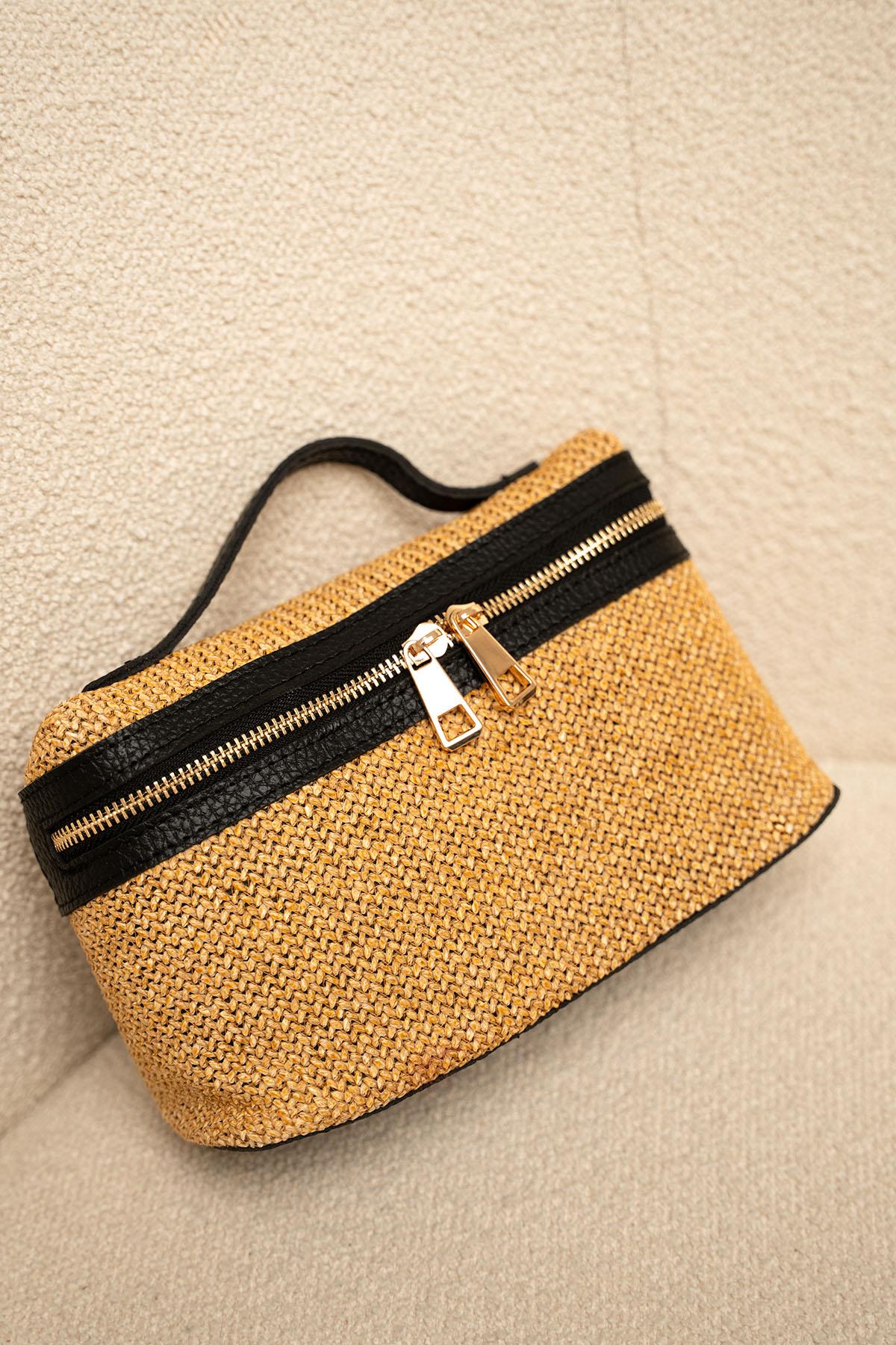 Yogi Hasır Mini Çapraz Çanta - SİYAH