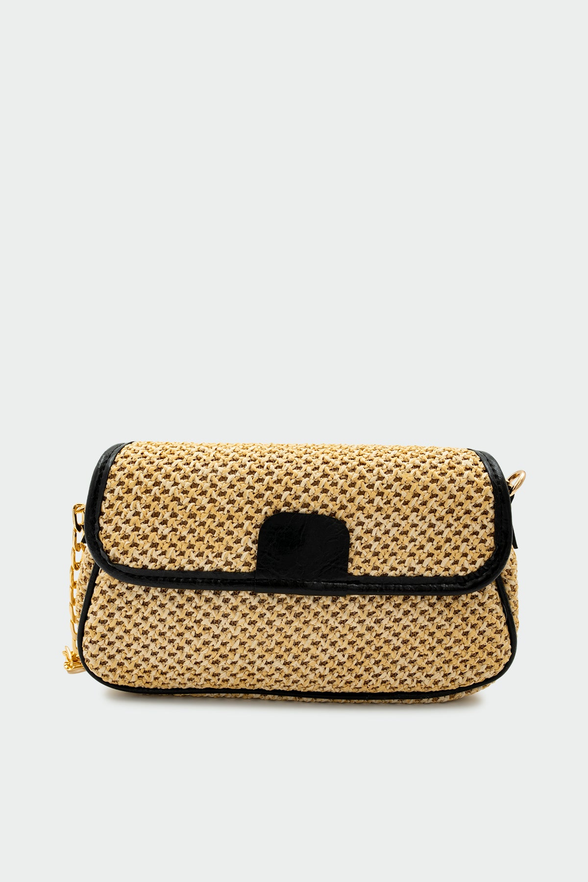 Saint Hasır Detaylı Kadın Çapraz Çanta - SİYAH