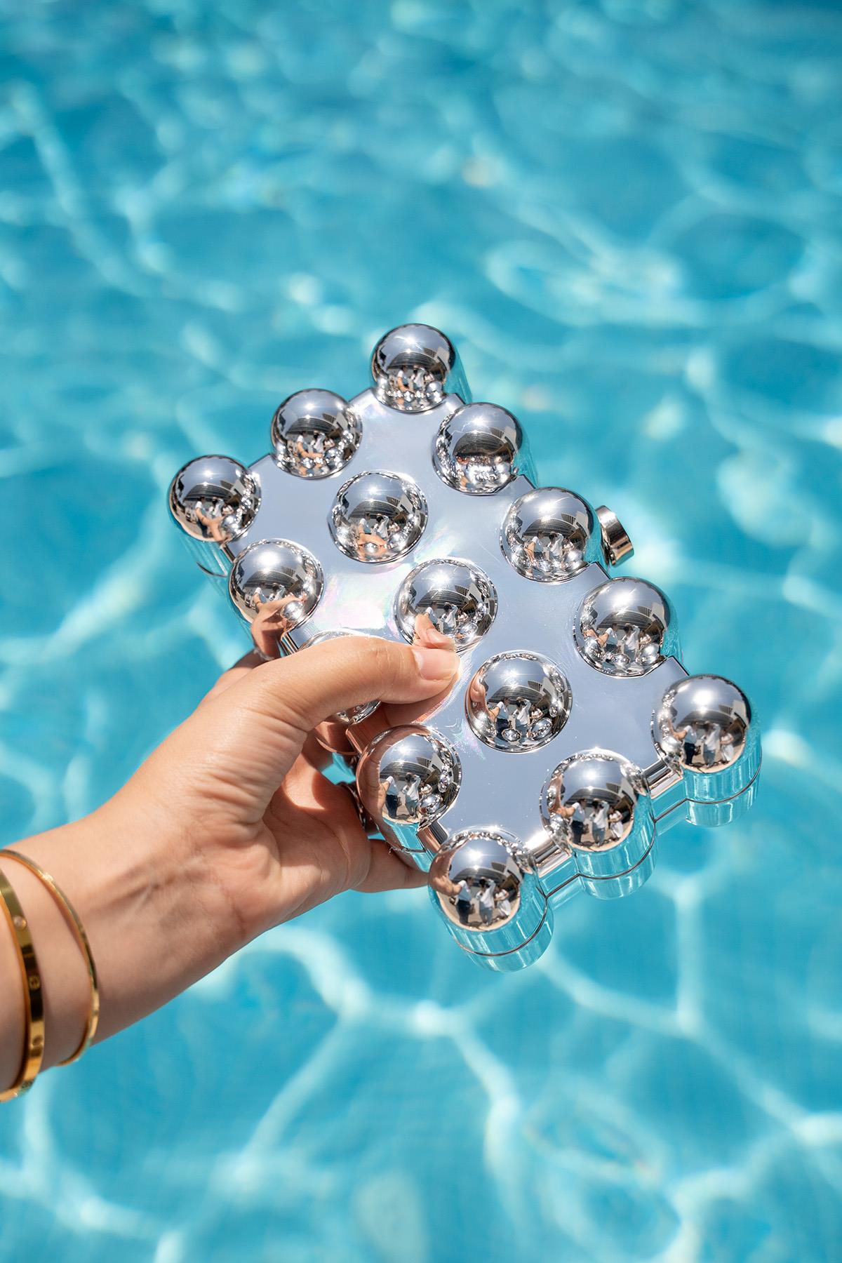 Roody Yuvarlak Detaylı Metalik Çanta - Silver