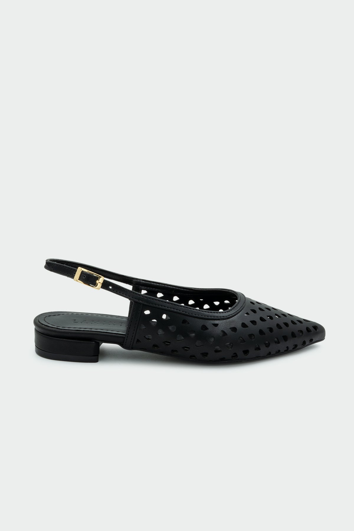 Wespa Lazer Kesim Detaylı Düz Kadın Babet - SİYAH