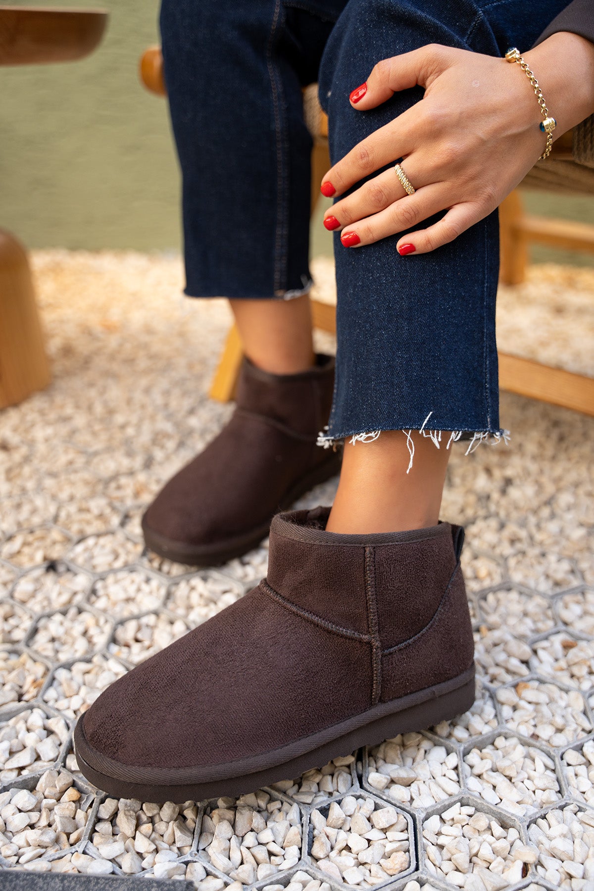 Toxy Kürklü Bot - AcıKahve Süet