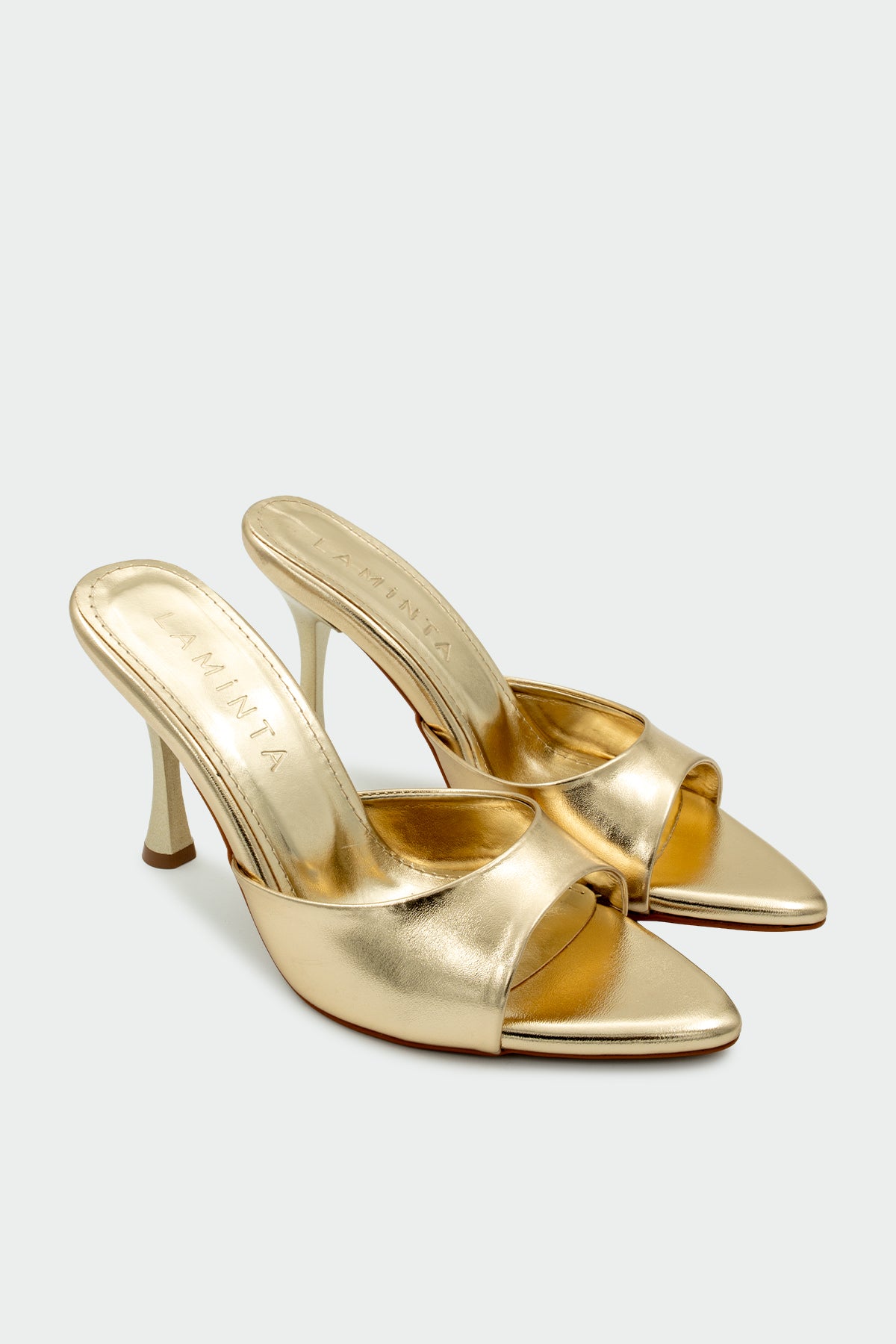 Sonic Sivri Burun Kadın Topuklu Terlik - GOLD