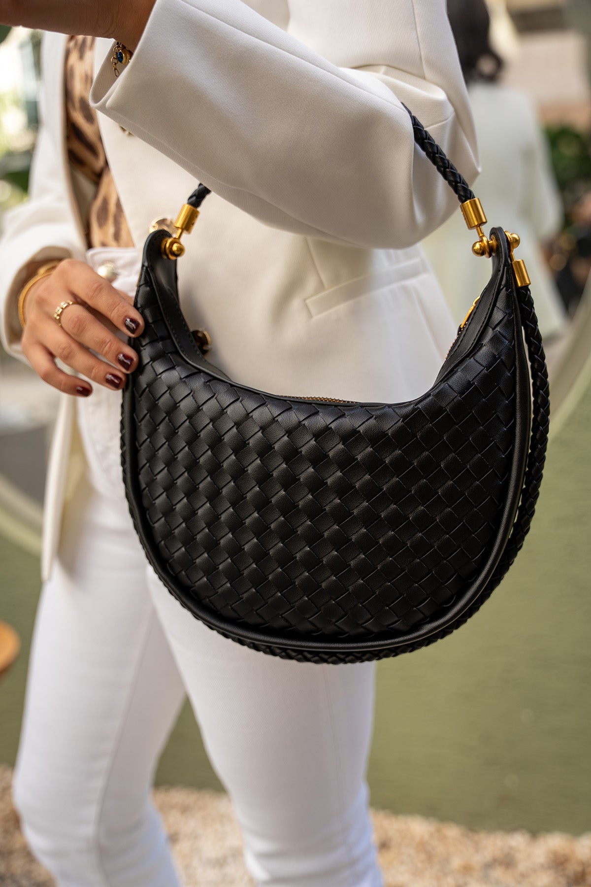 Dante Örgü Detaylı Kol Çantası - SİYAH