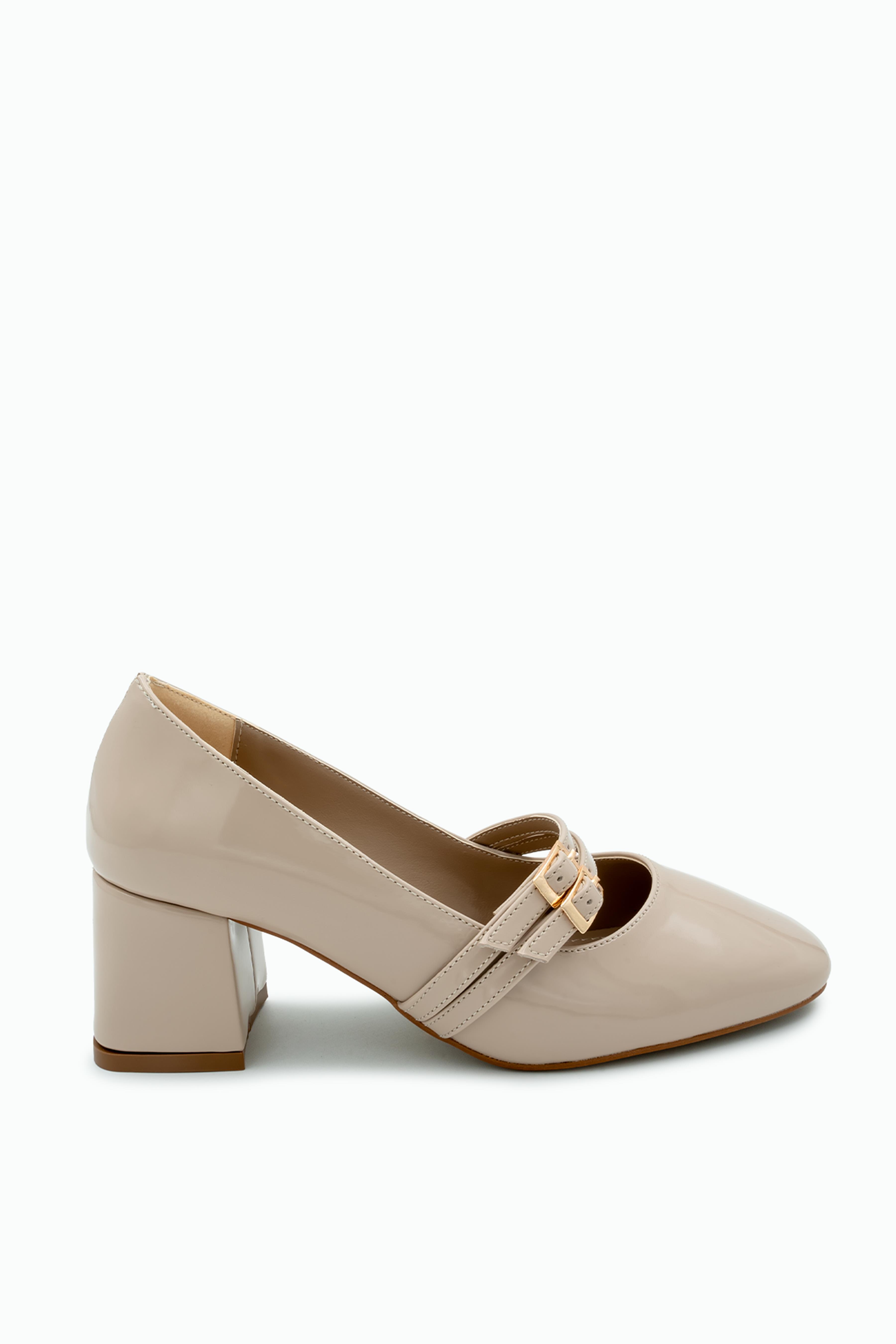 BETİNA TOKALI KALIN TOPUKLU AYAKKABI - NUDE RUGAN