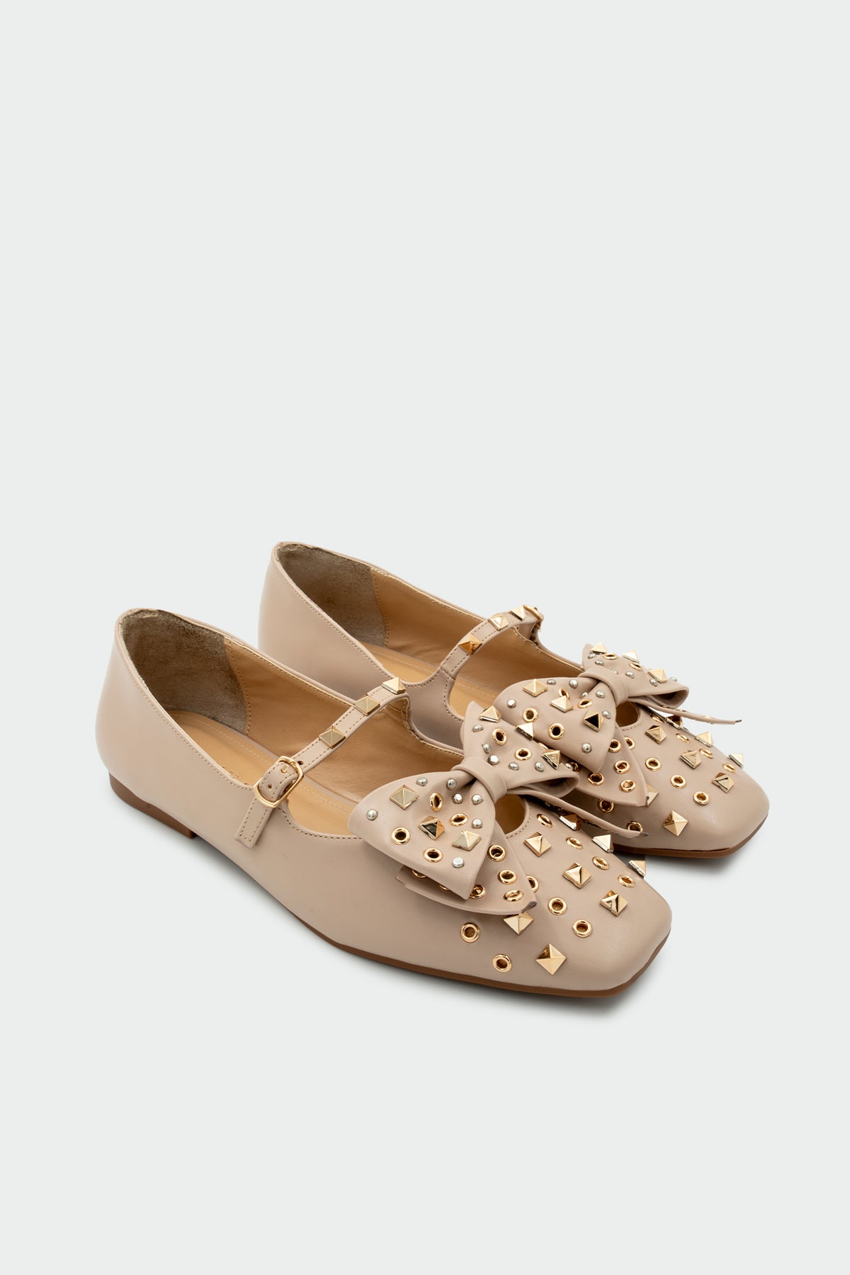 Jetson Zımba Detaylı Fiyonklu Babet - NUDE