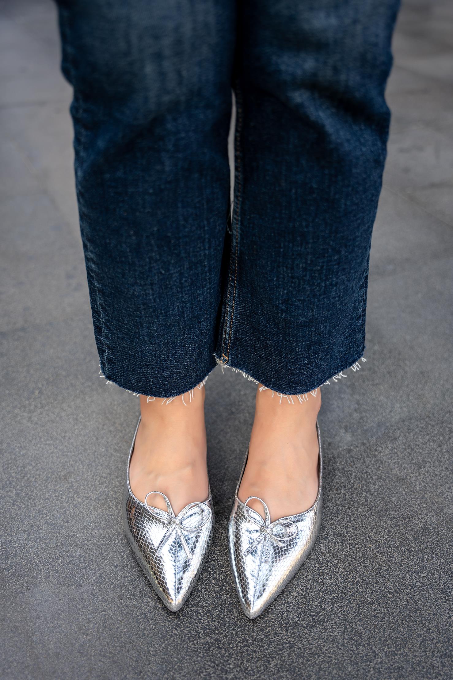 GALVİN YILAN DESENLİ FİYONKLU BABET - Silver