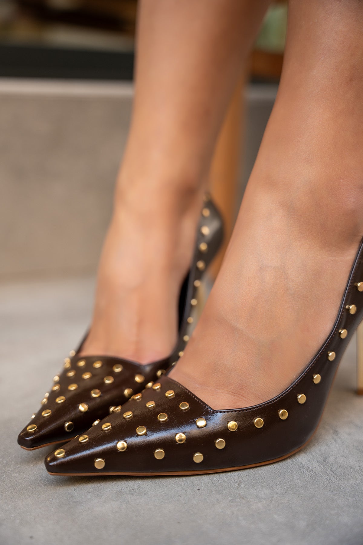 Cariel Troklu Topuklu Ayakkabı - ACI KAHVE