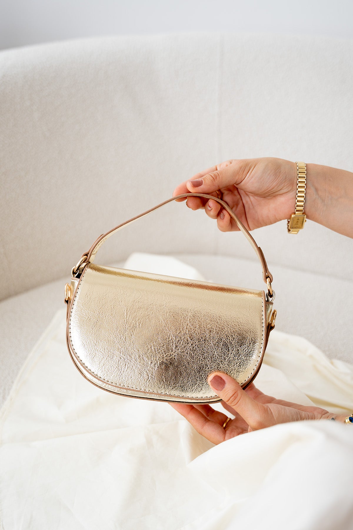 Beel Düz Kadın Çapraz Çanta - GOLD