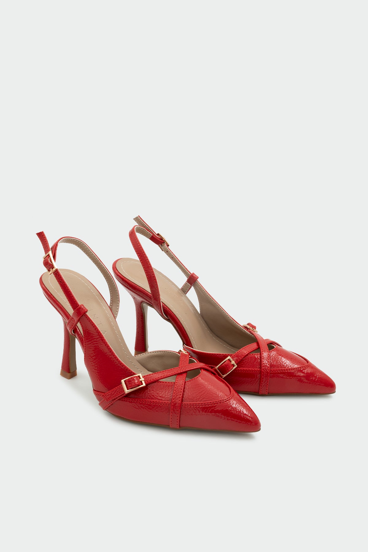 Flamin Toka Detaylı Kadın Topuklu Ayakkabı - KIRMIZI