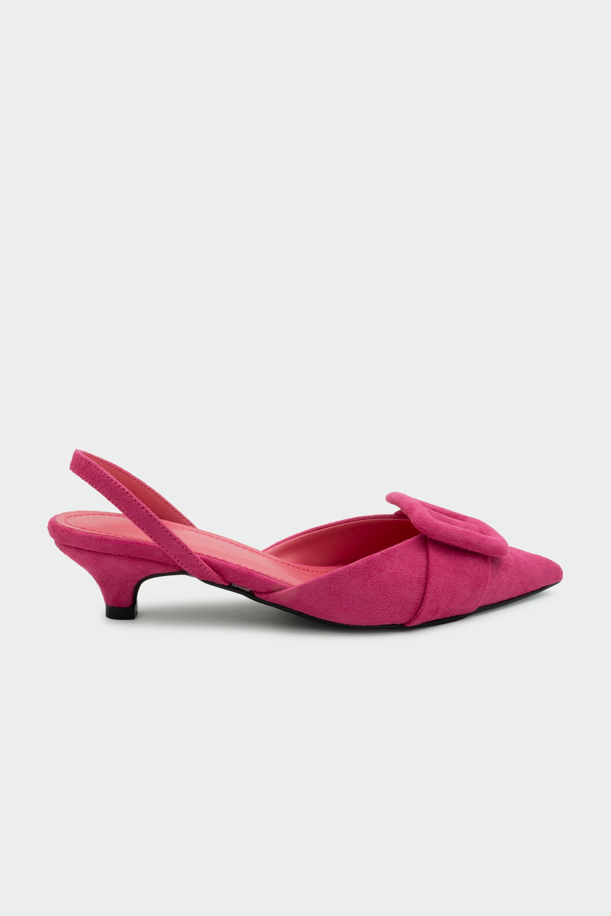 Nicole Tokalı Topuklu Ayakkabı - FUŞYA SÜET