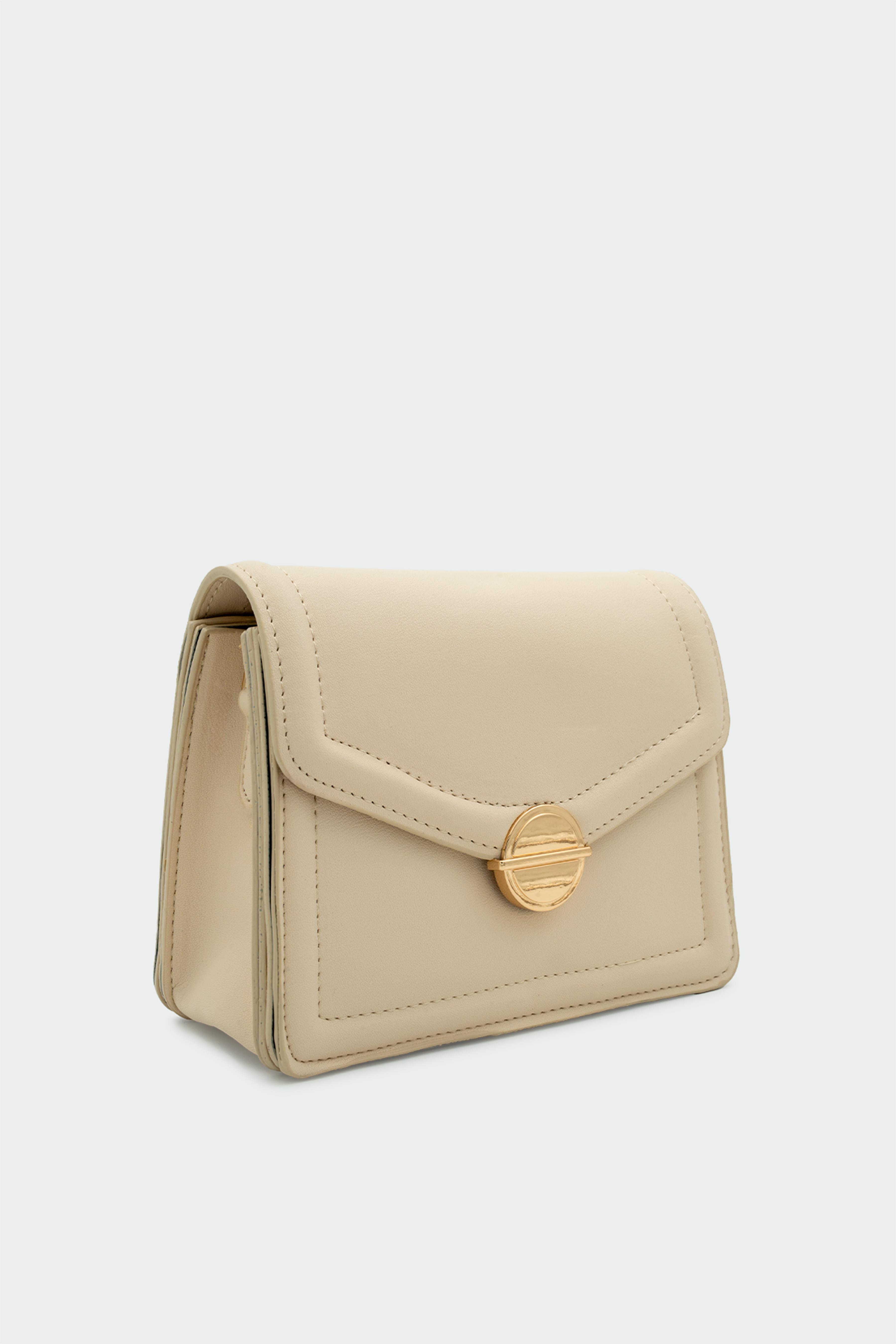 Lona Gold Aksesuarlı Çapraz Çanta - KREM