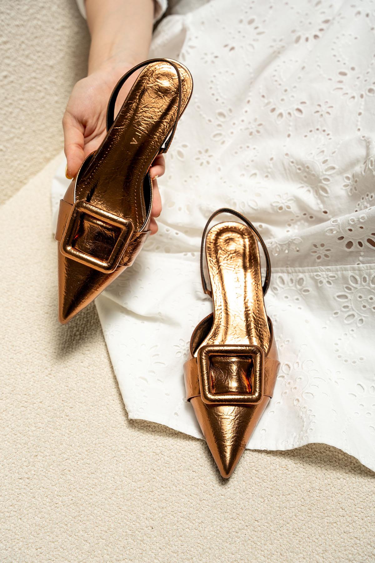 Nicole Tokalı Topuklu Ayakkabı - BAKIR