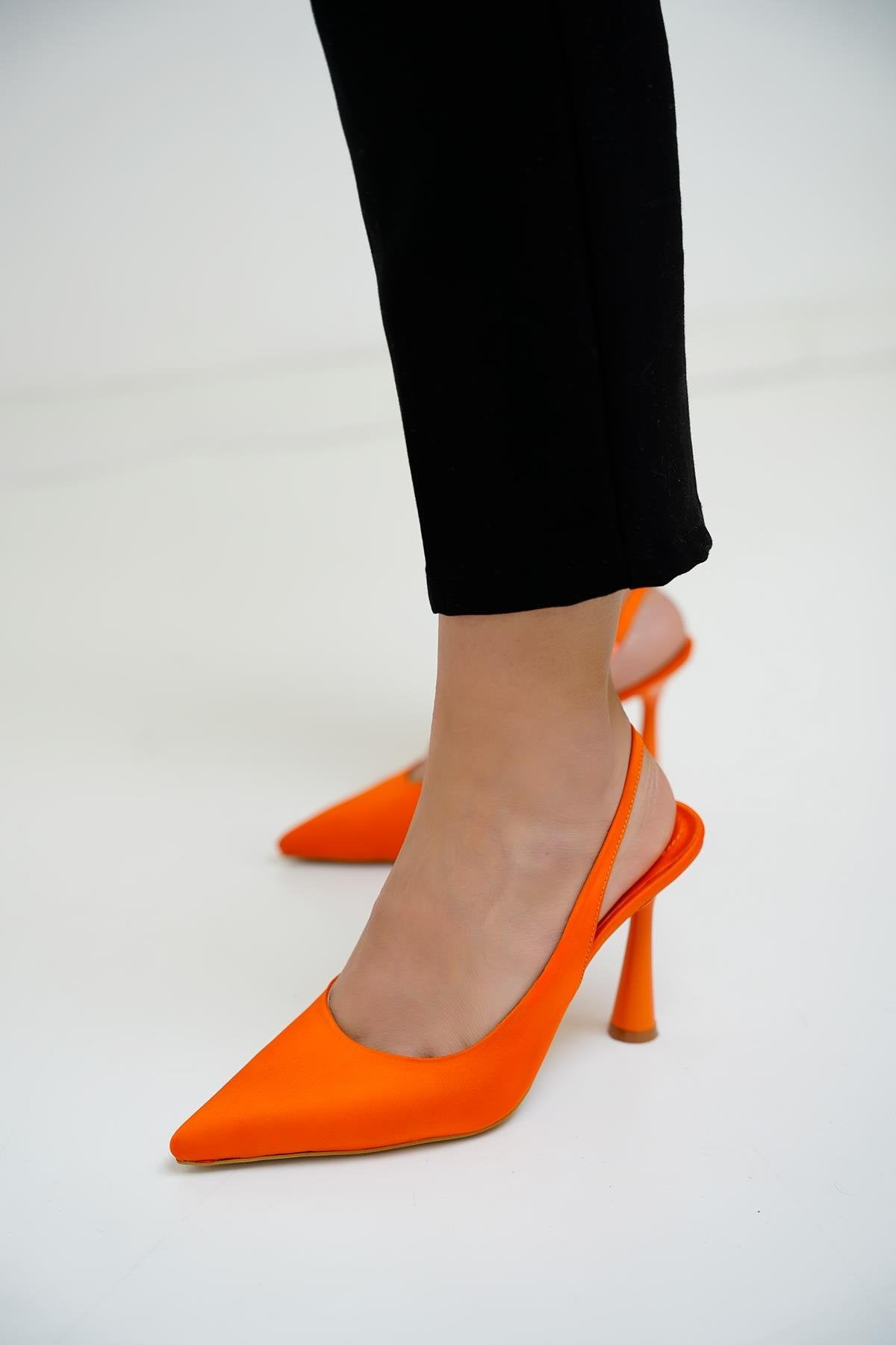 MİLENA TOPUKLU AYAKKABI - TURUNCU