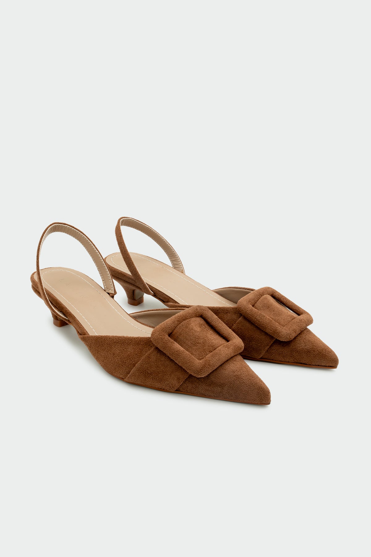 Nicole Tokalı Topuklu Ayakkabı - TABA SÜET