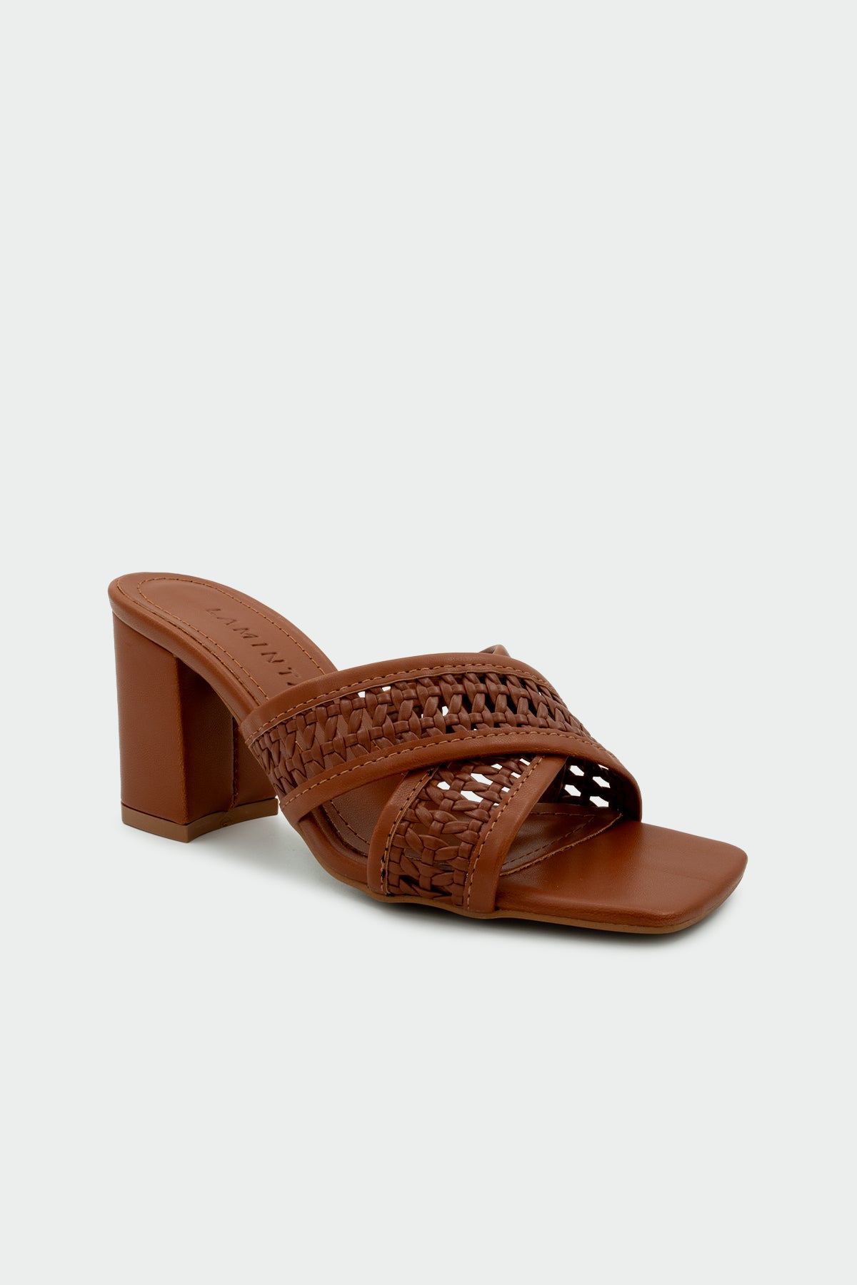 Tyler Örgü Detaylı Çapraz Kadın Topuklu Terlik - TABA