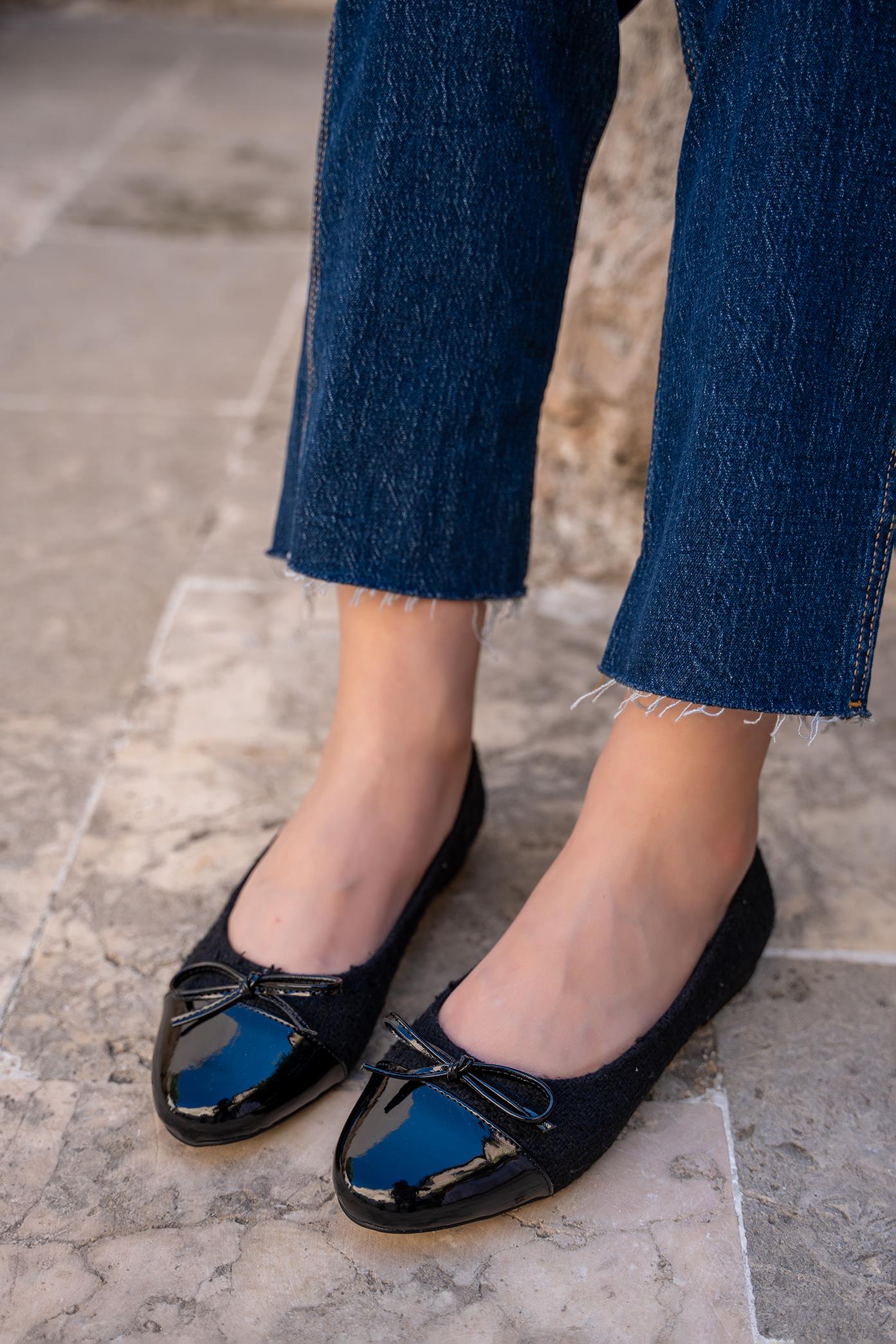 TERESA FİYONK DETAYLI BABETT - SİYAH TÜVİD