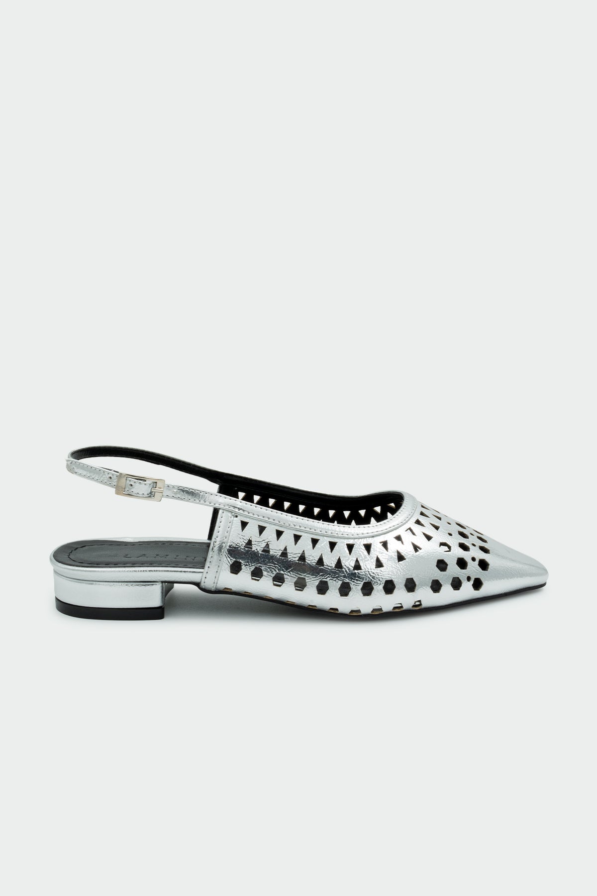 Scoth Lazer Kesim Desenli Kadın Babet - Silver