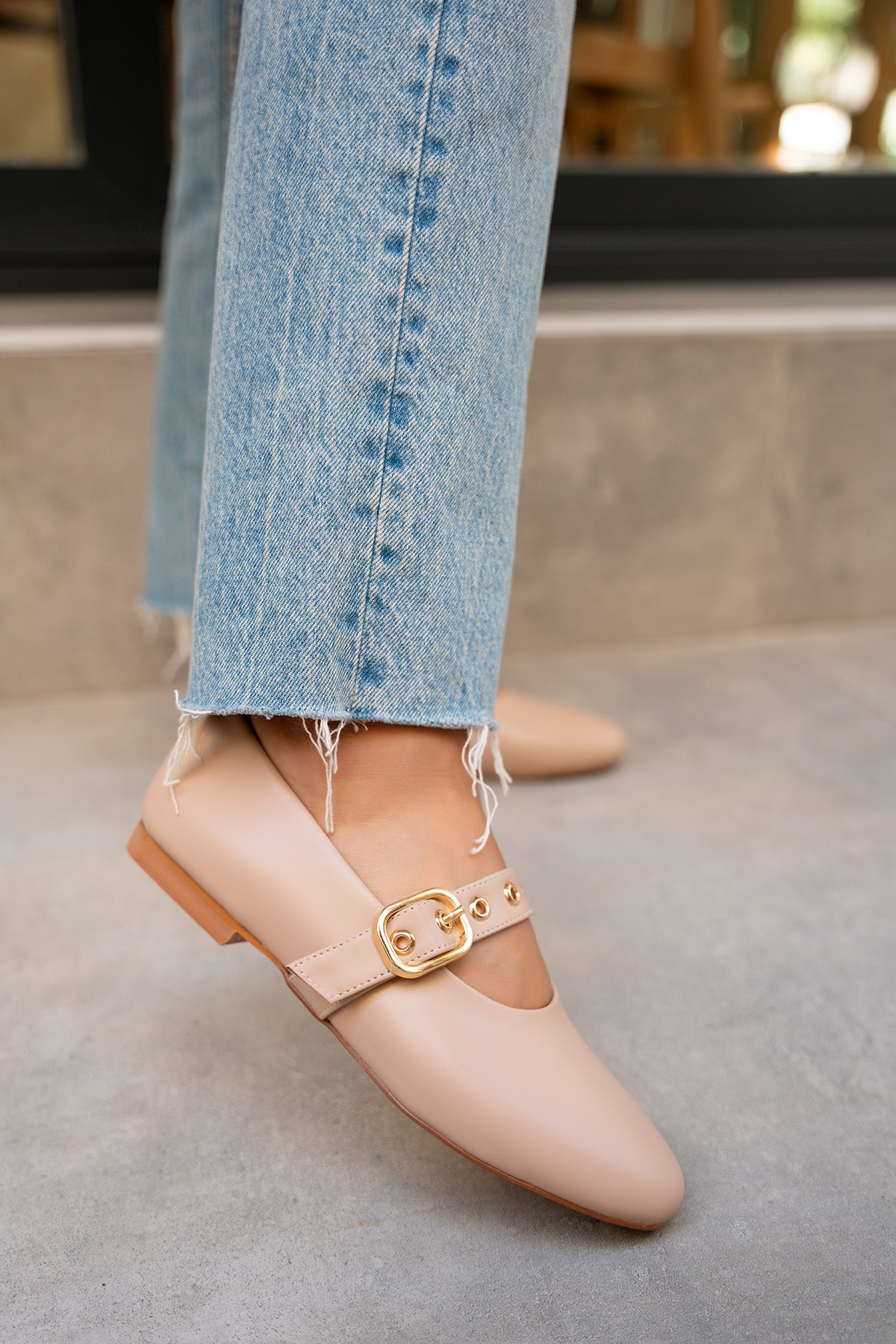 Victor Gold Tokalı Babet - NUDE DERİ