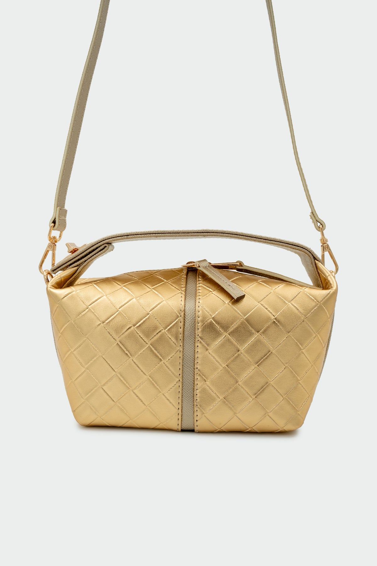Blake Örgü Desenli El Çantası - GOLD