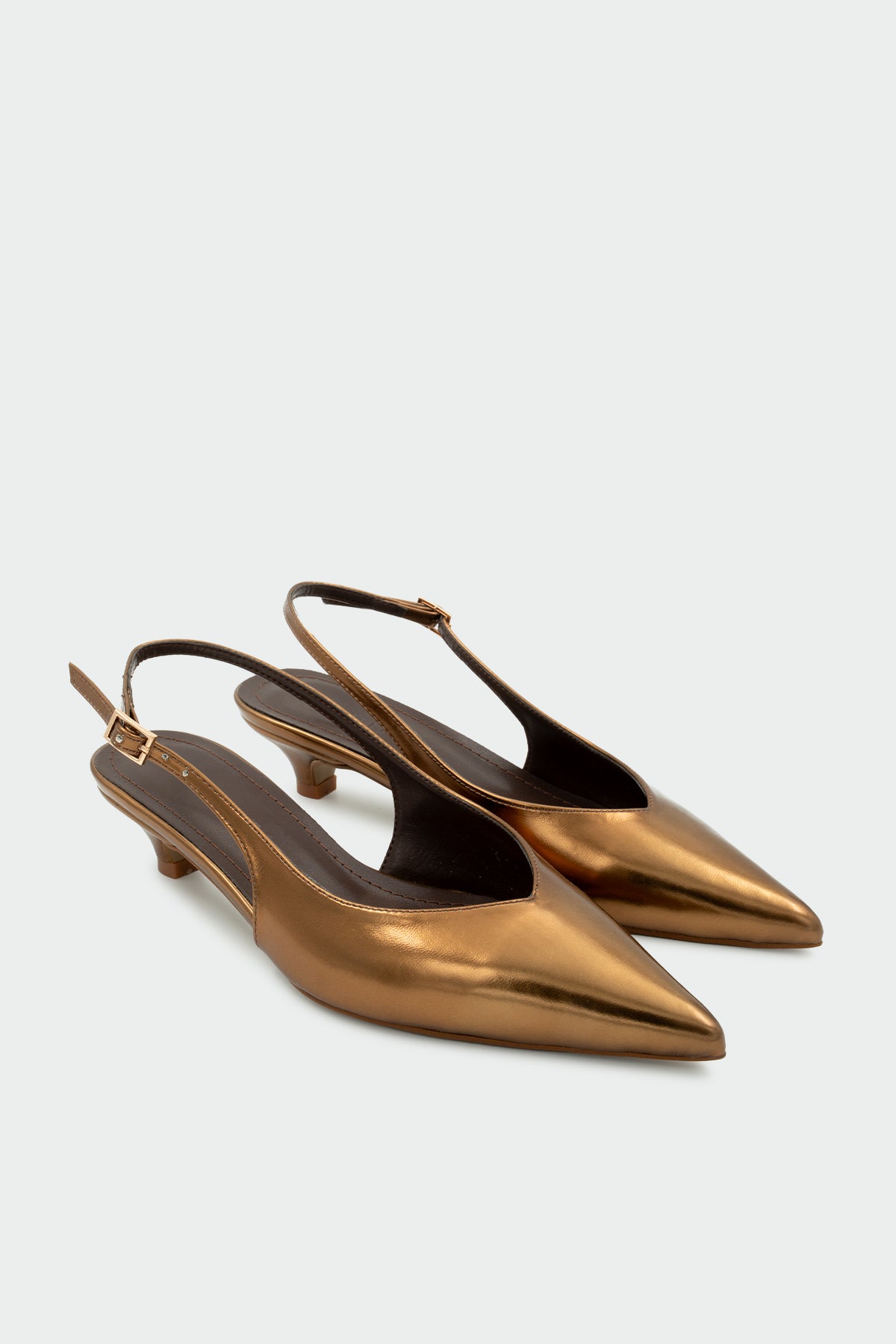 Siento Tokalı Düz Kadın Topuklu Ayakkabı - BAKIR