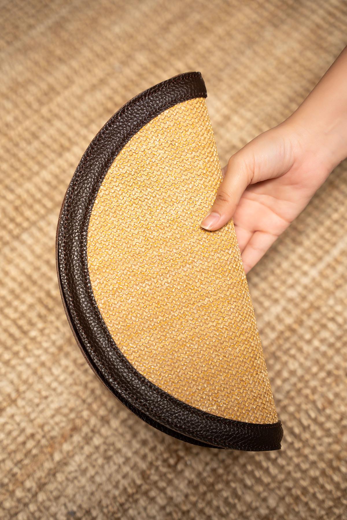 Areyo Hasır Oval Clutch - ACI KAHVE
