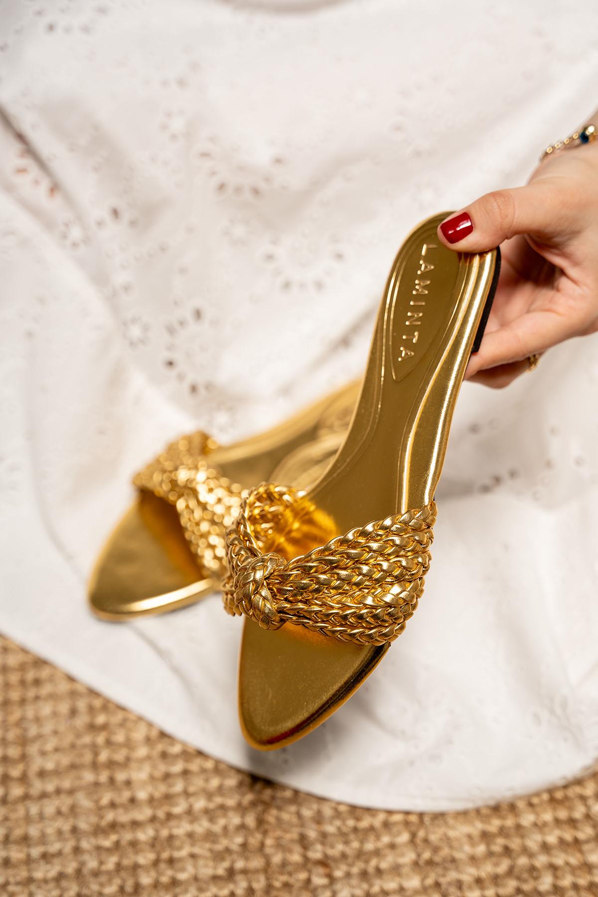 MİRİM ÖRGÜ DETAYLI TERLİK - GOLD