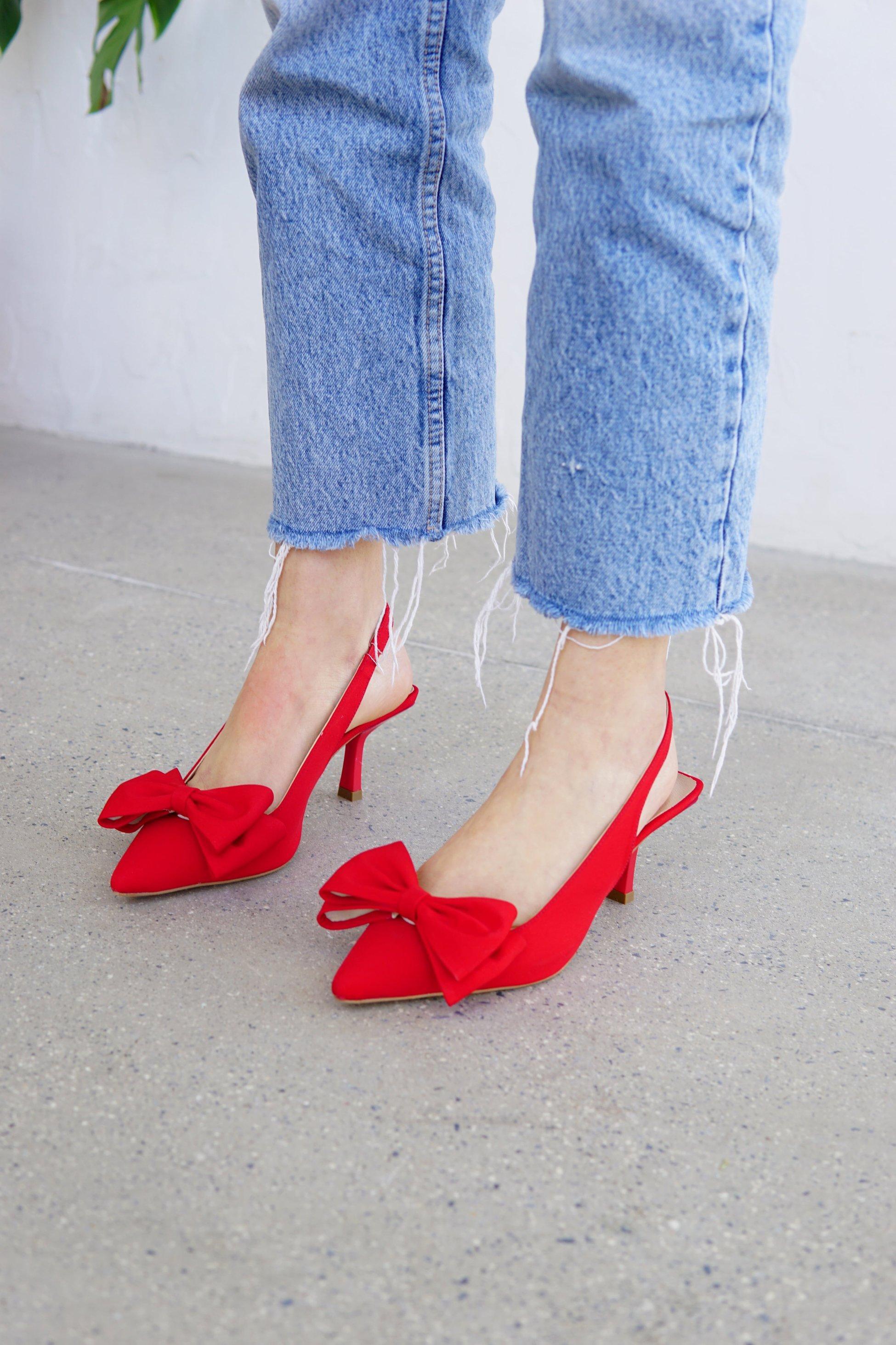 MARİBEL FİYONKLU TOPUKLU AYAKKABI - KIRMIZI