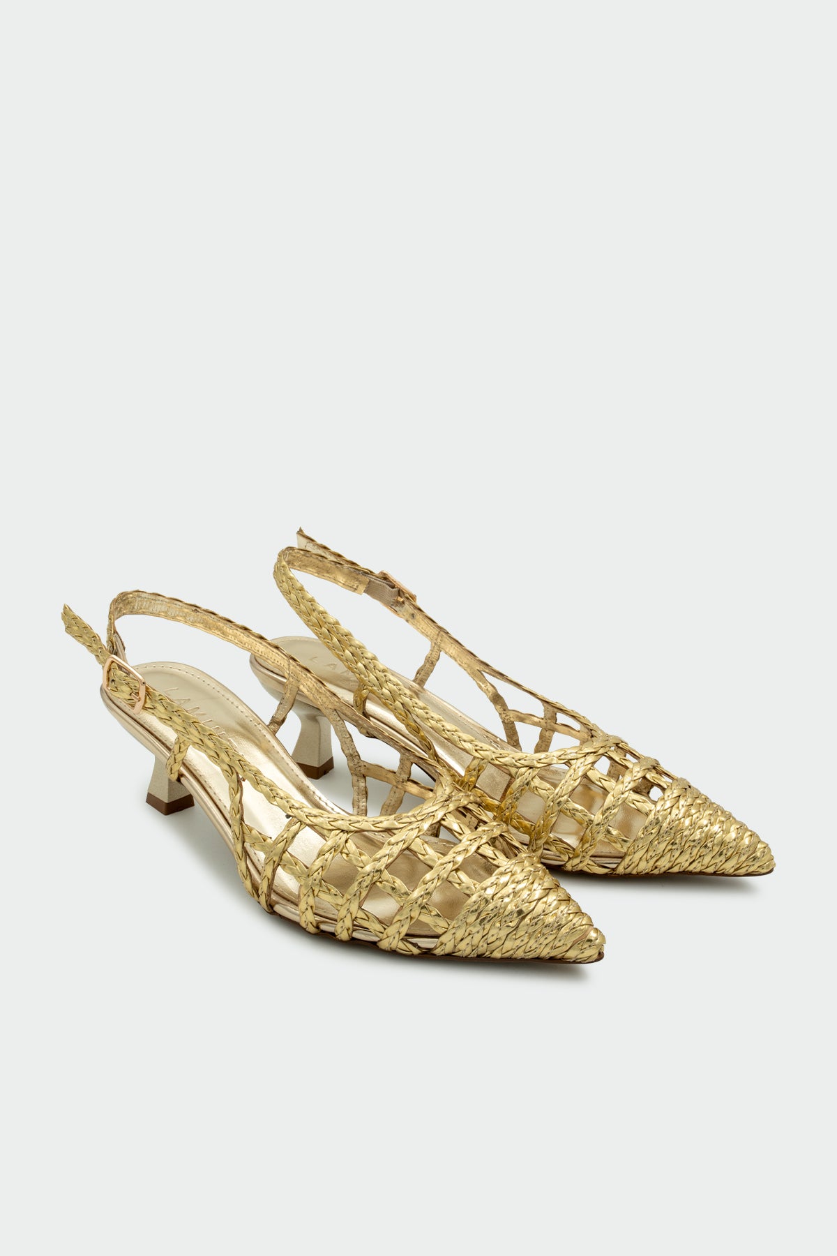 Wenty Örgü Detaylı Kadın Topuklu Ayakkabı - GOLD
