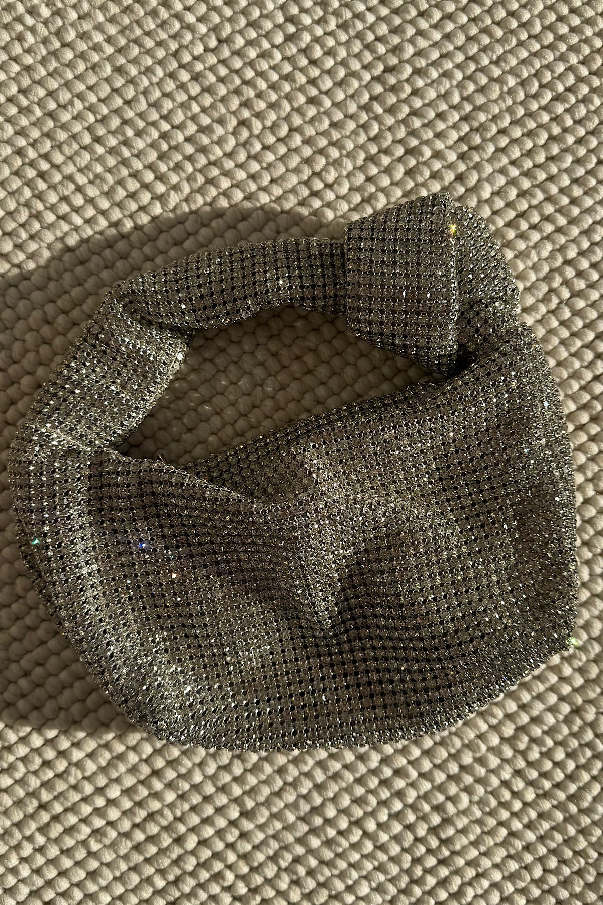 Tito Kristal Taşlı Düğüm Çanta - Silver