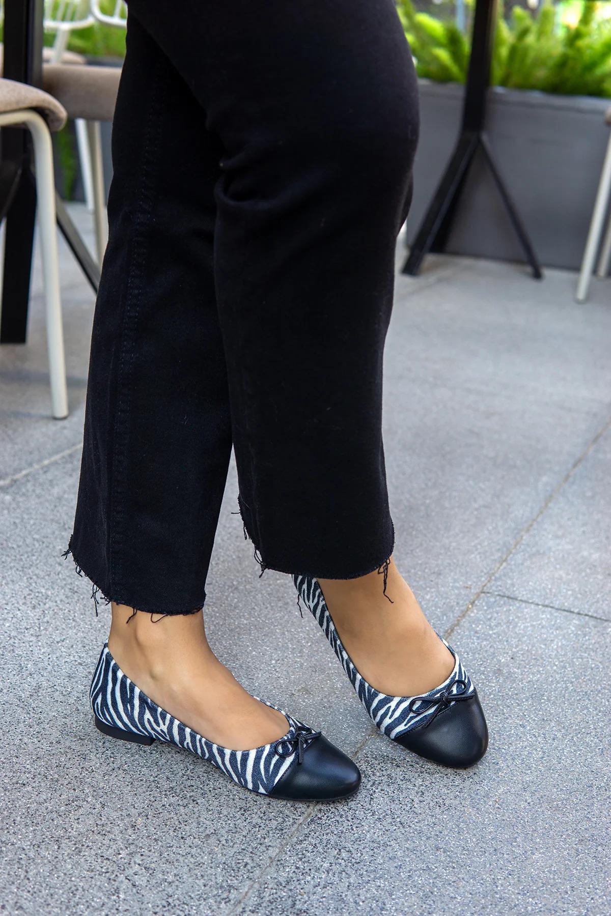 TERESA FİYONK DETAYLI BABET - ZEBRA DESENLİ