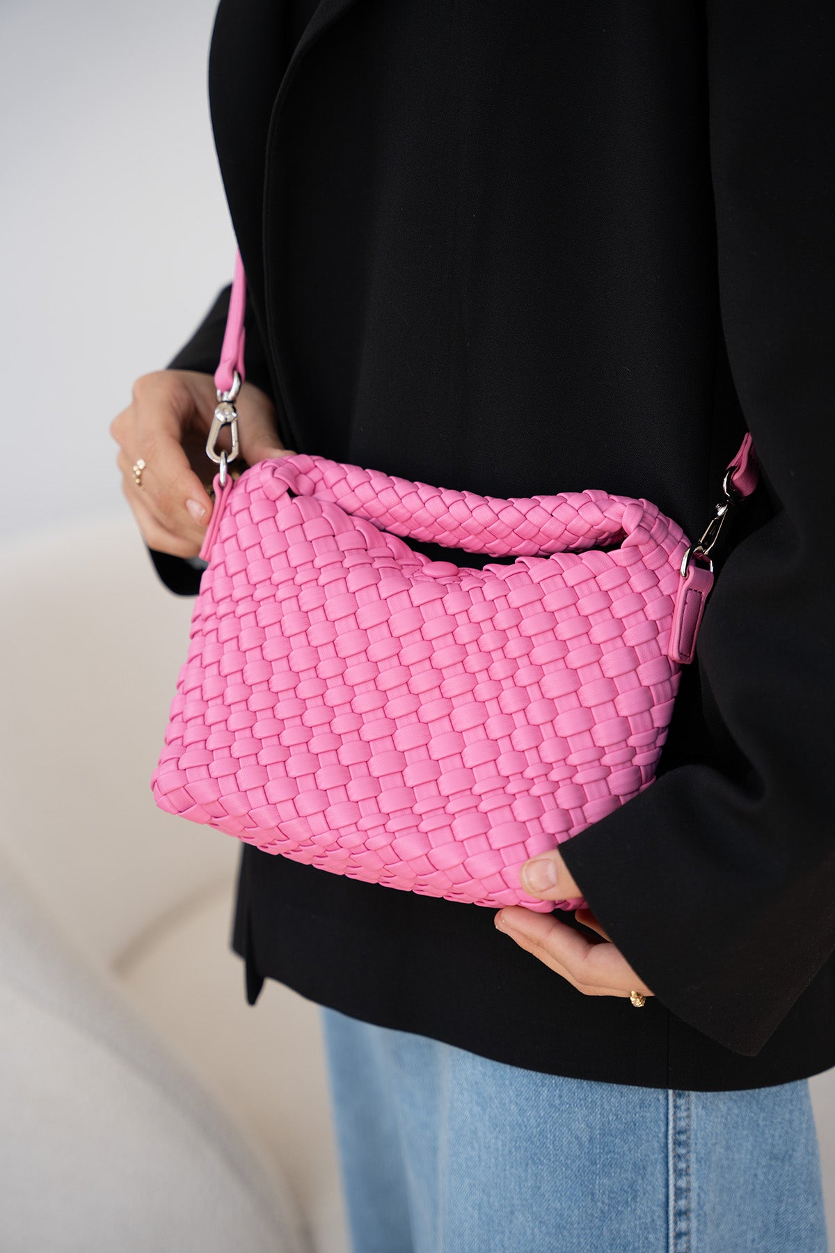 Cassio Örgü Detaylı Kadın Çanta - FUŞYA