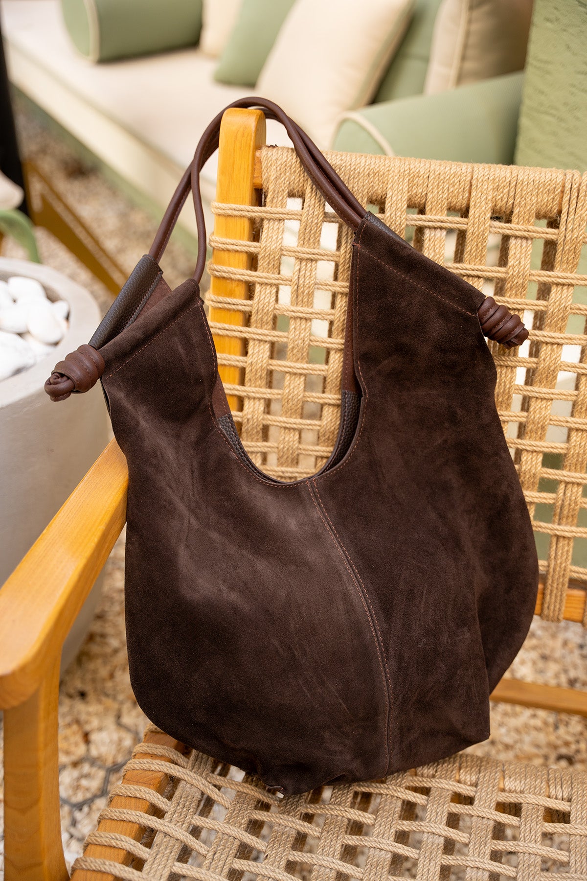 Bees Hakiki Deri Shopier Kol Çantası - ACI KAHVE