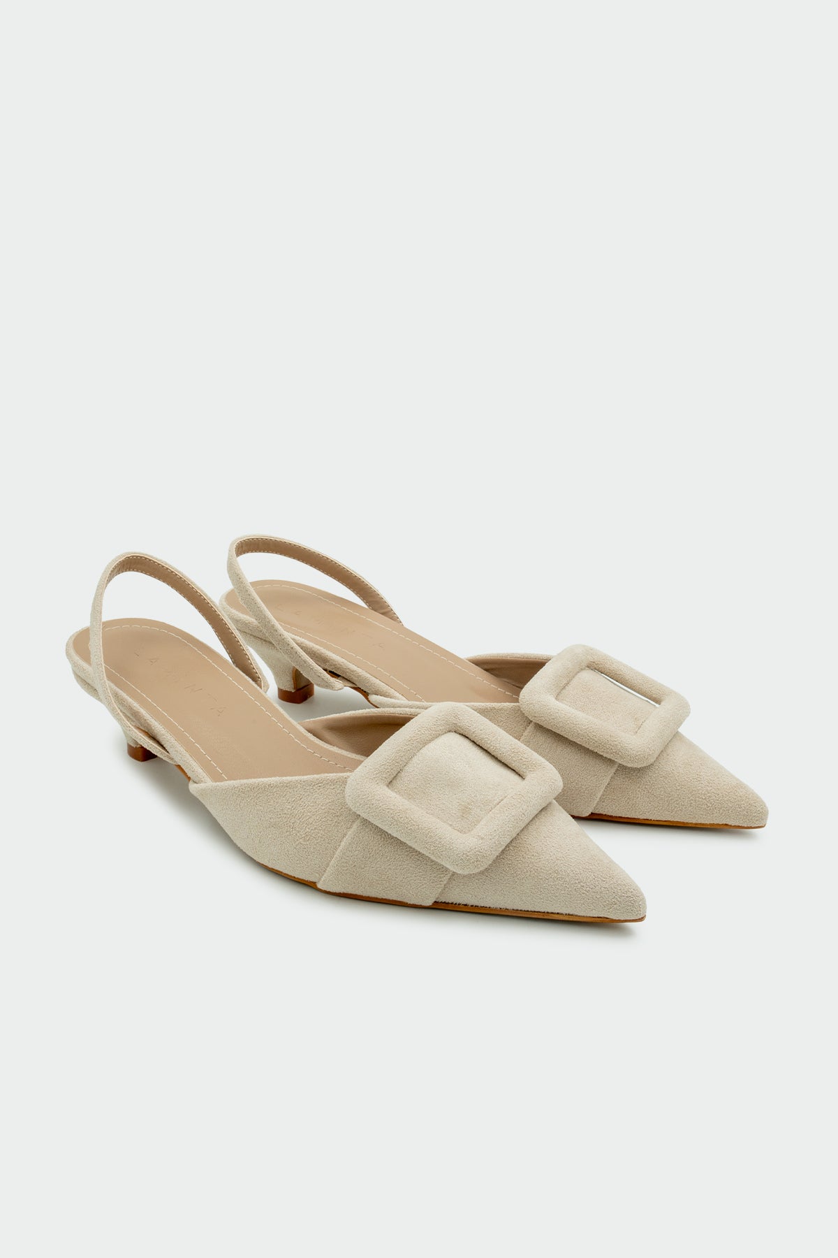 Nicole Tokalı Topuklu Ayakkabı - BEJ SÜET